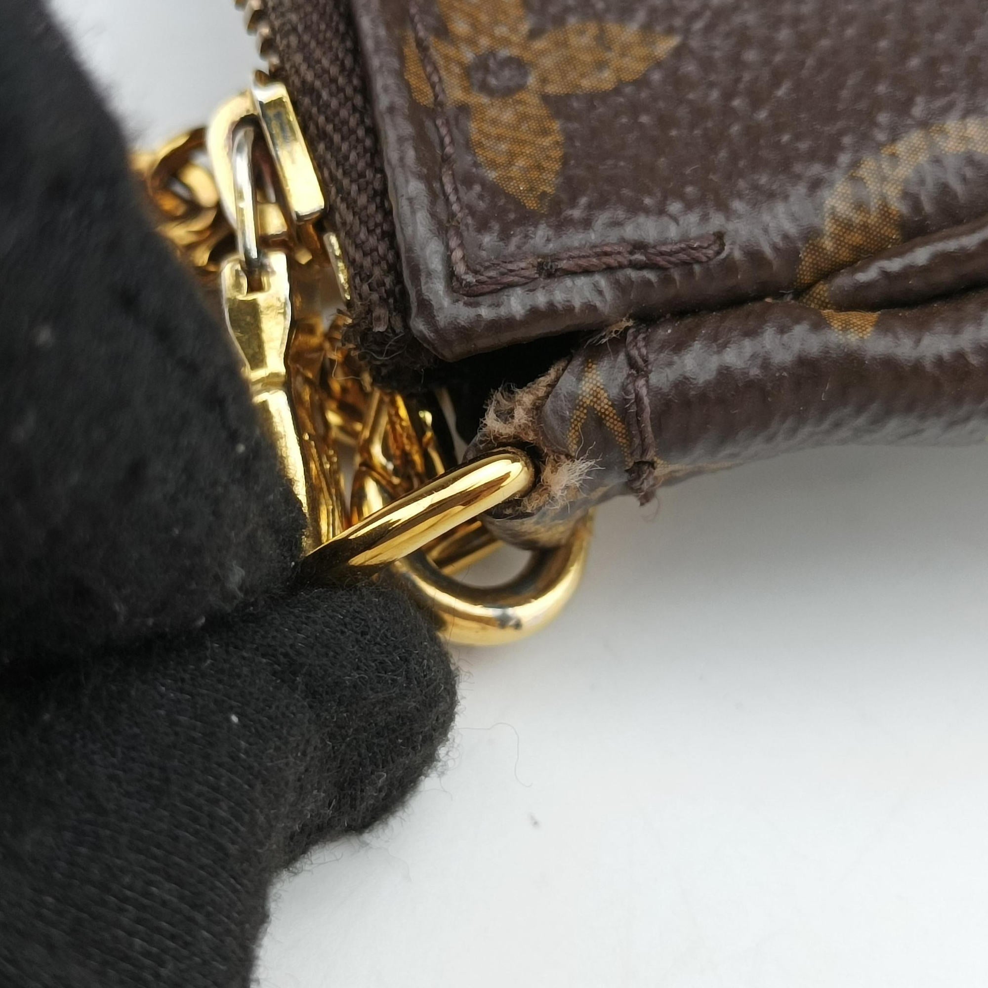 Pre-owned Louis Vuitton Multi Pochette Accessoir brown×khaki Monogram Canvas M44813 shoulderbag | stylenewstar
