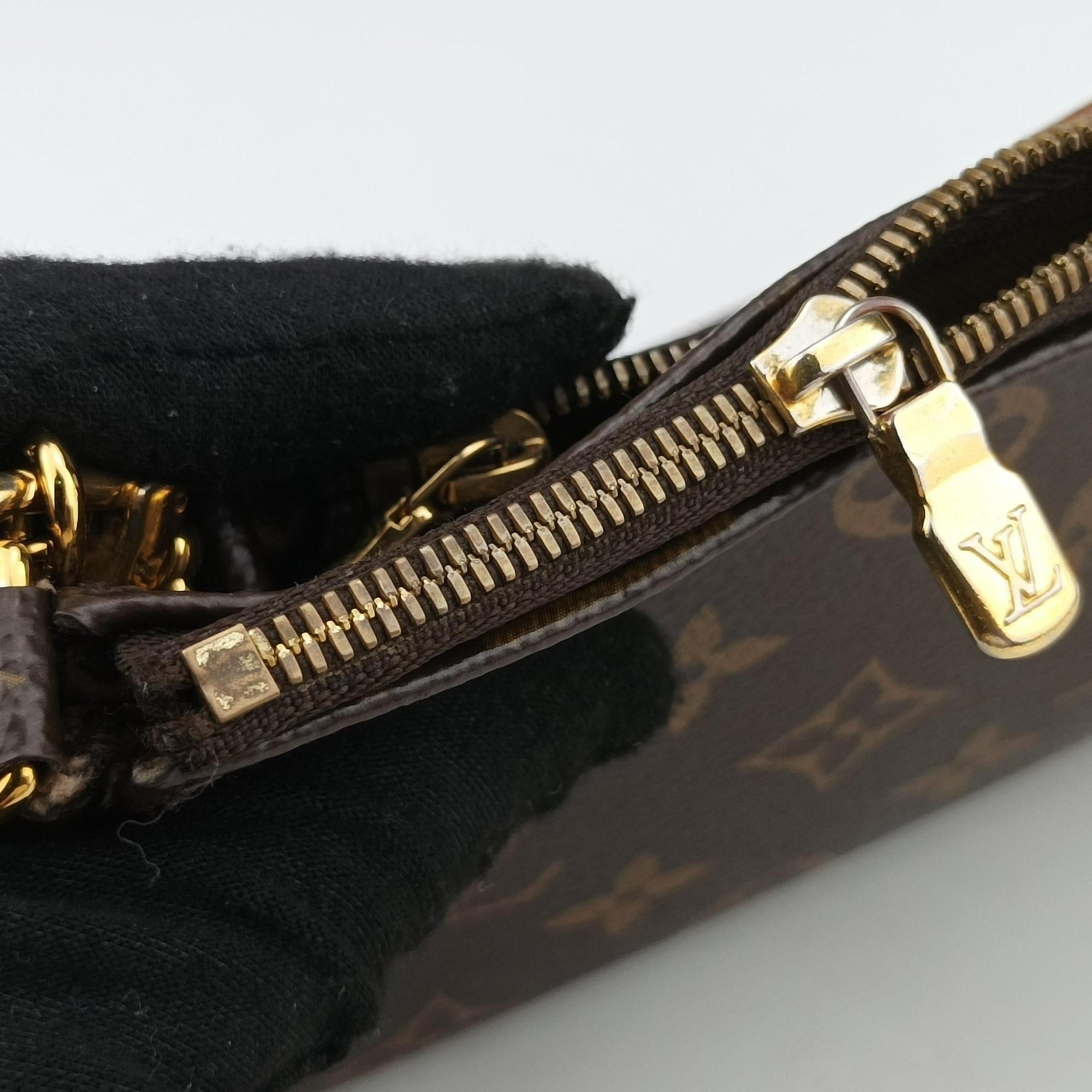 Pre-owned Louis Vuitton Multi Pochette Accessoir brown×khaki Monogram Canvas M44813 shoulderbag | stylenewstar