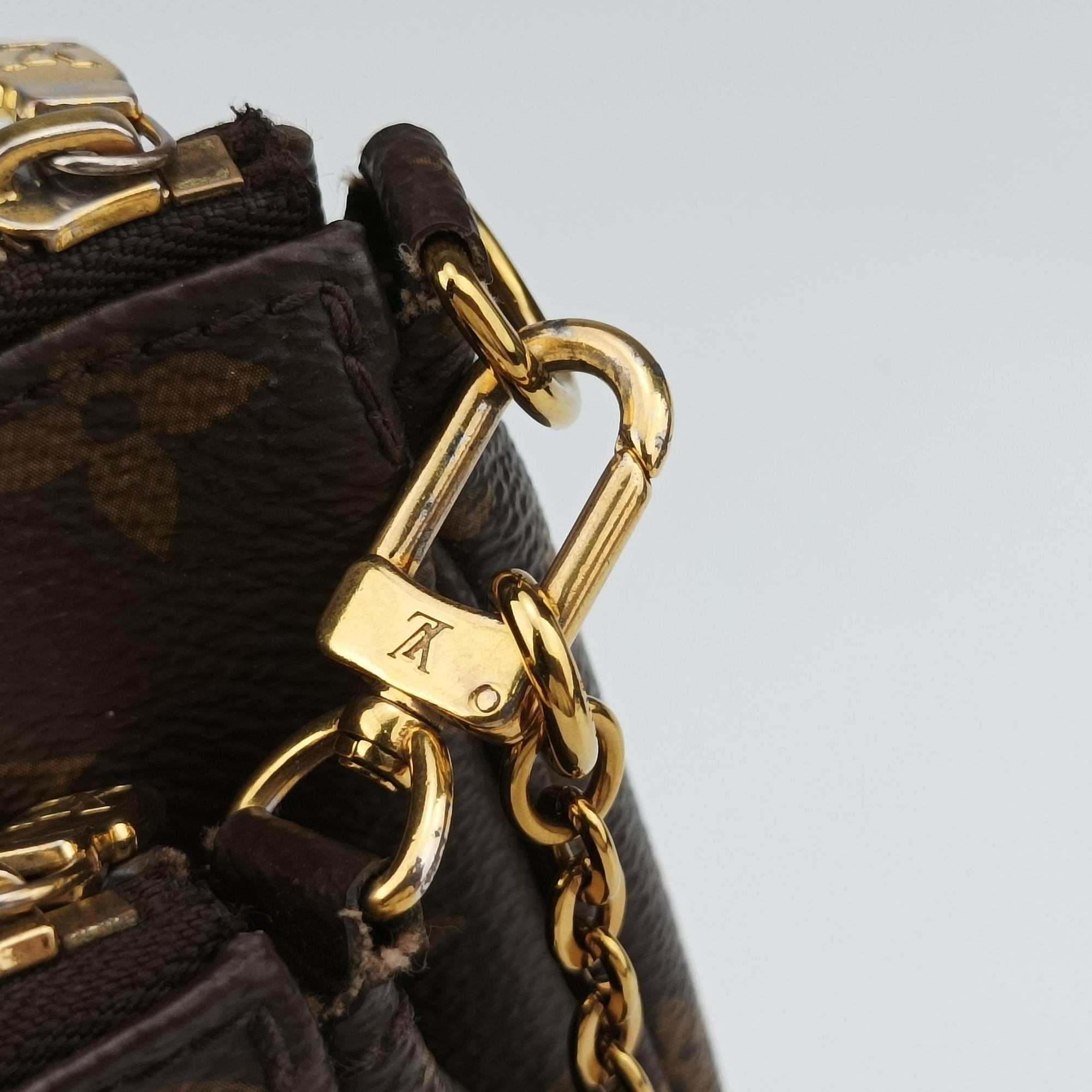 Pre-owned Louis Vuitton Multi Pochette Accessoir brown×khaki Monogram Canvas M44813 shoulderbag | stylenewstar