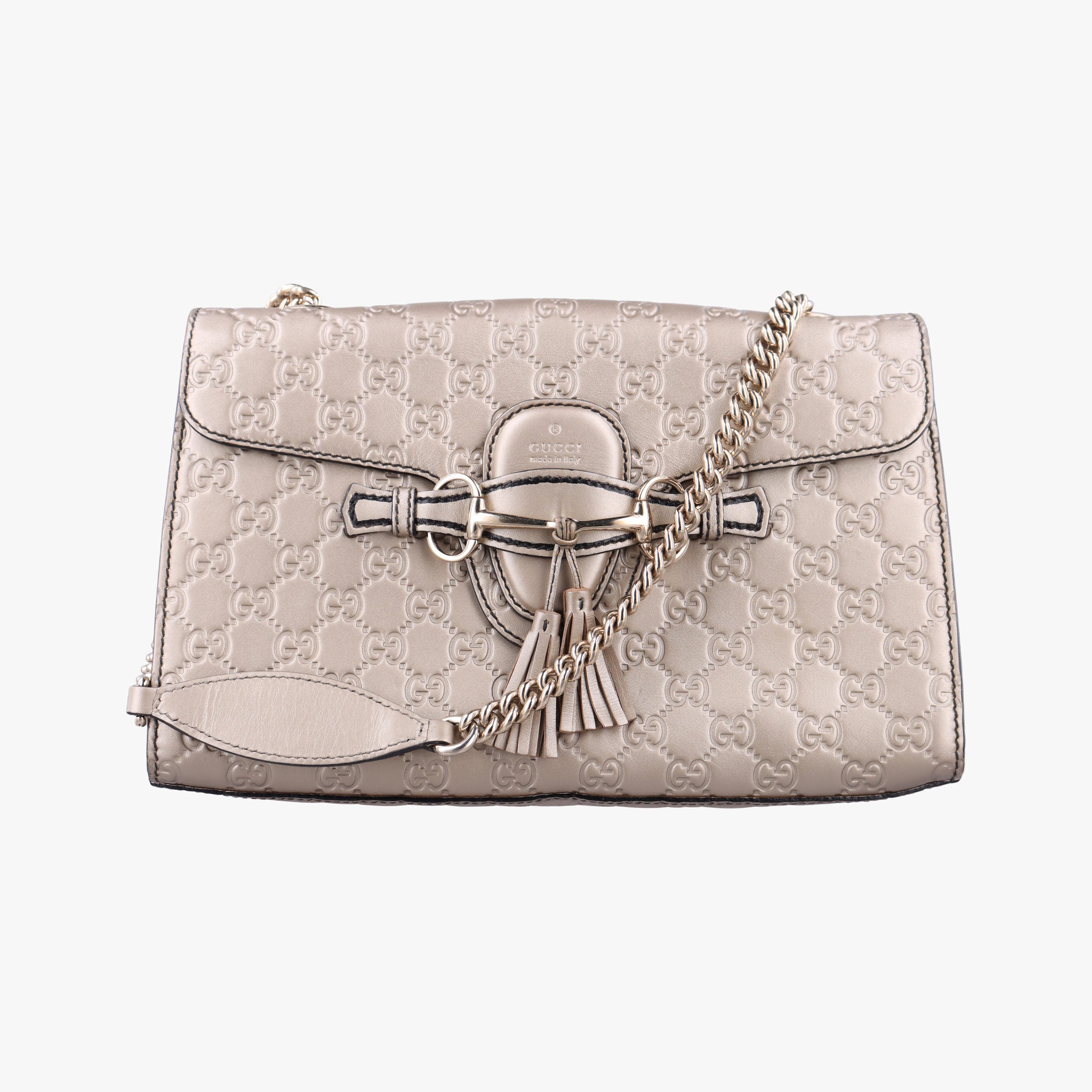 Pre-owned Gucci Emily Golden Leather 295402 shoulderbag | stylenewstar