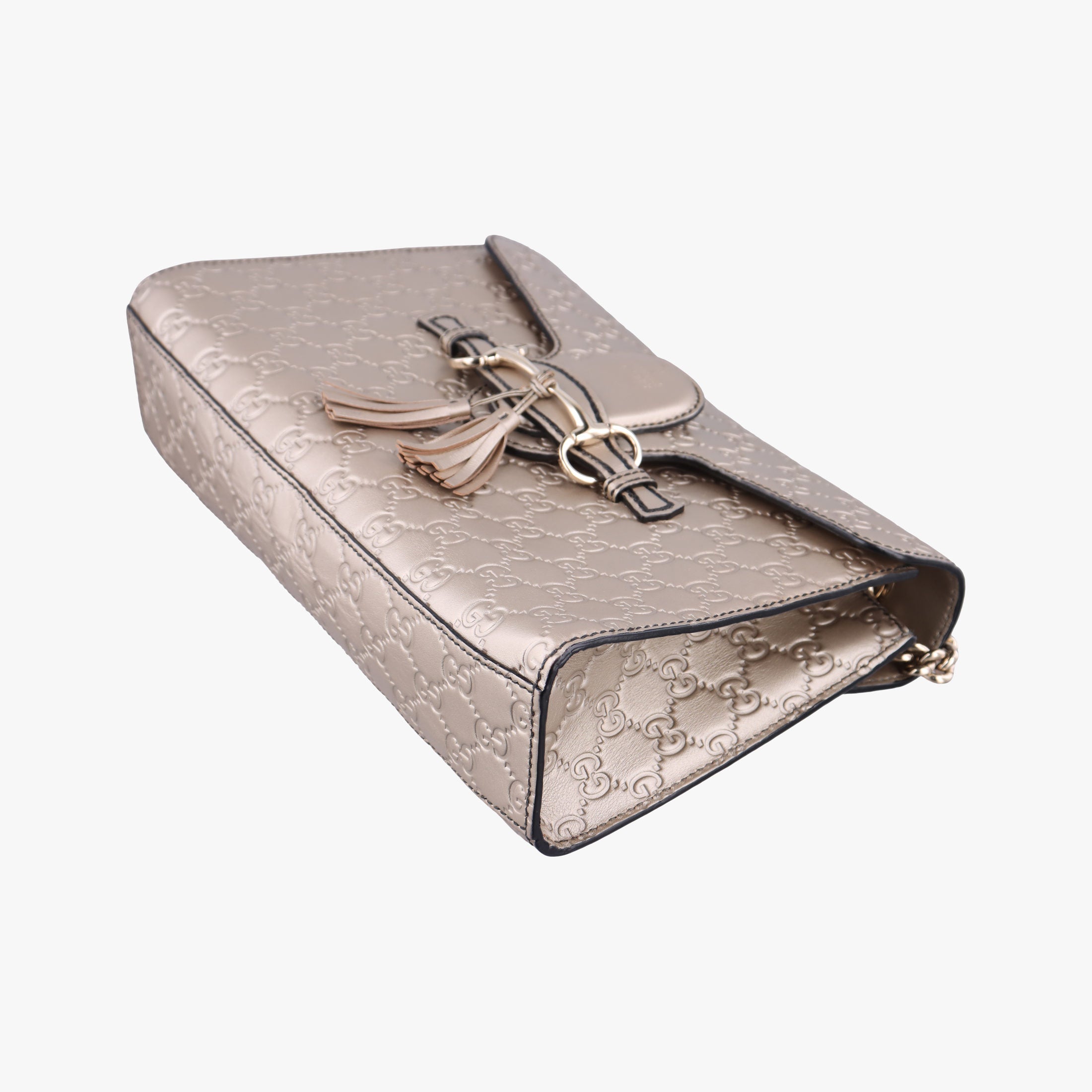 Pre-owned Gucci Emily Golden Leather 295402 shoulderbag | stylenewstar