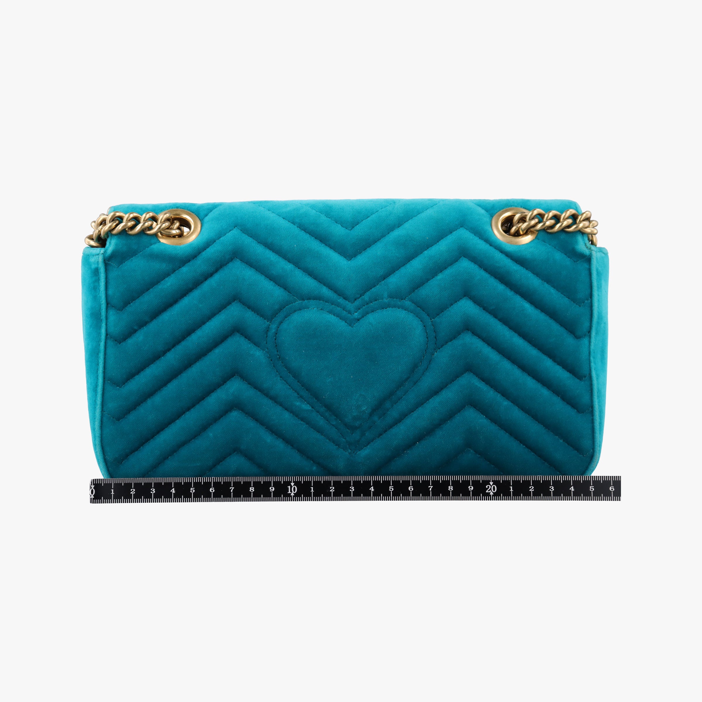 Pre-owned Gucci GG Marmont Blue velour 443497 shoulderbag | stylenewstar