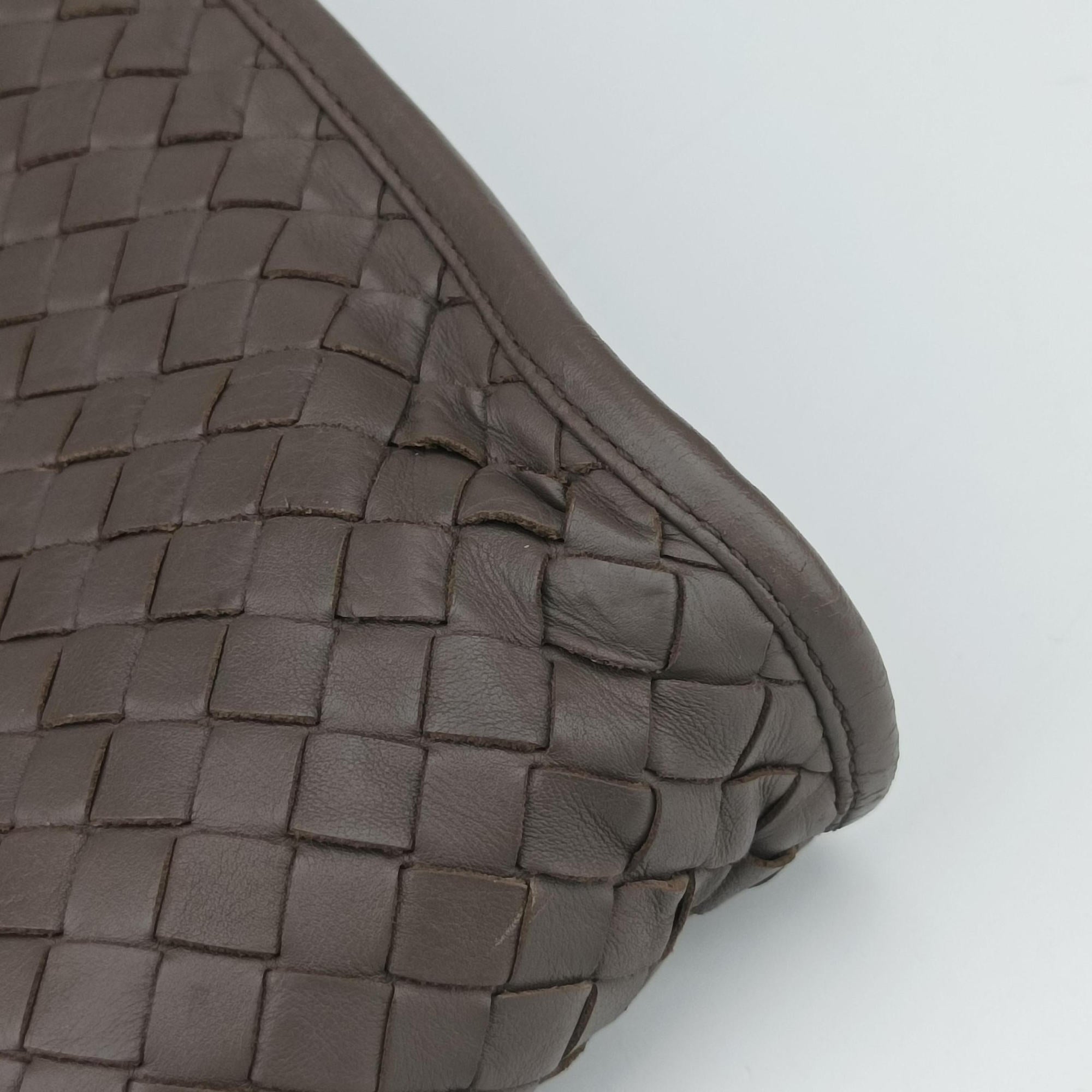 Pre-owned Bottega Veneta Intrecciato Brown lambskin  handbag | stylenewstar