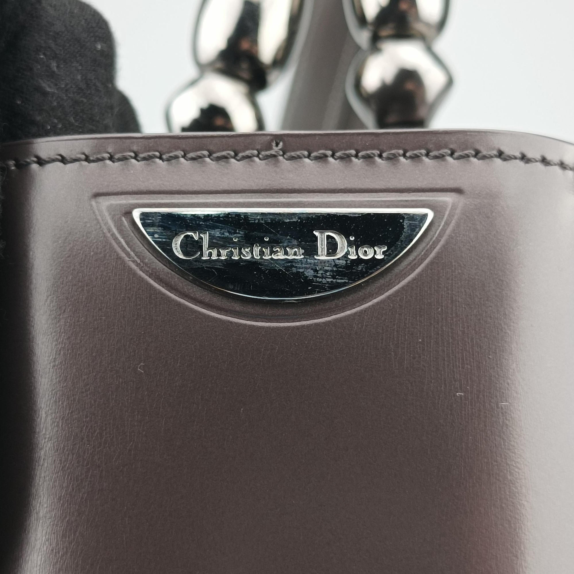 Pre-owned Christian Dior Malice Grey Enamel  handbag | stylenewstar