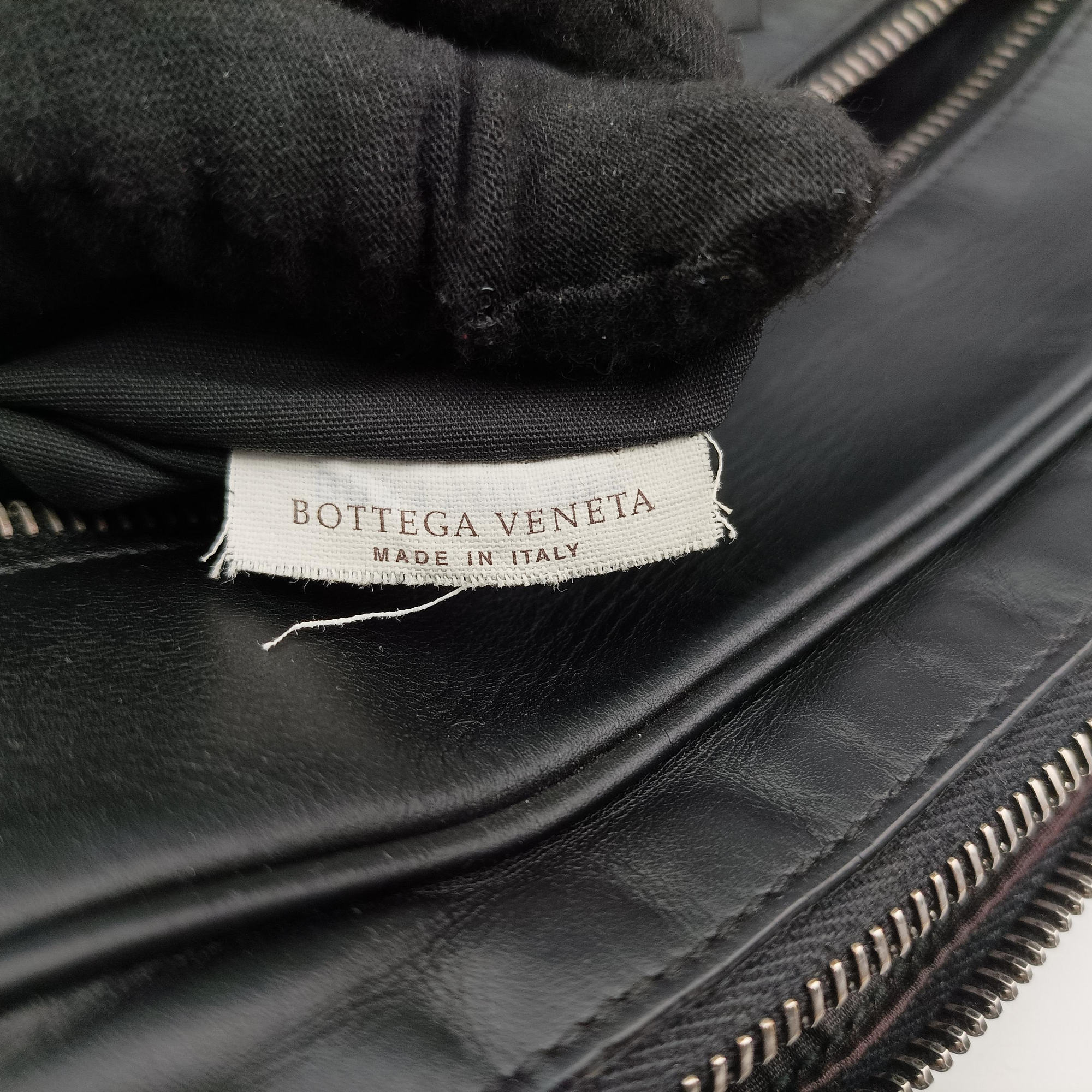 Pre-owned Bottega Veneta Intrecciato Black lambskin  shoulderbag | stylenewstar