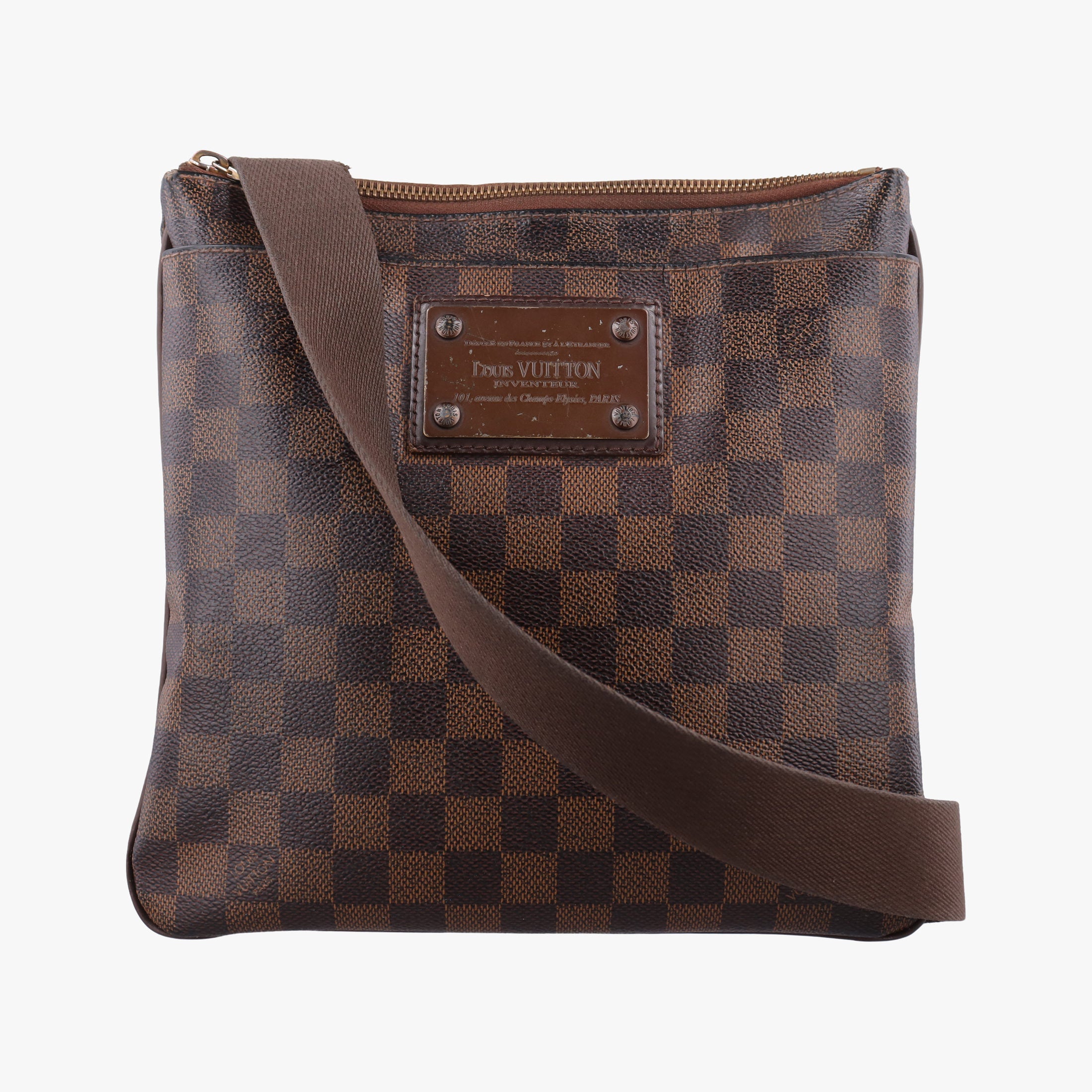 Pre-owned Louis Vuitton BROOKLYN MM EBENE Damier Canvas N51211 shoulderbag | stylenewstar