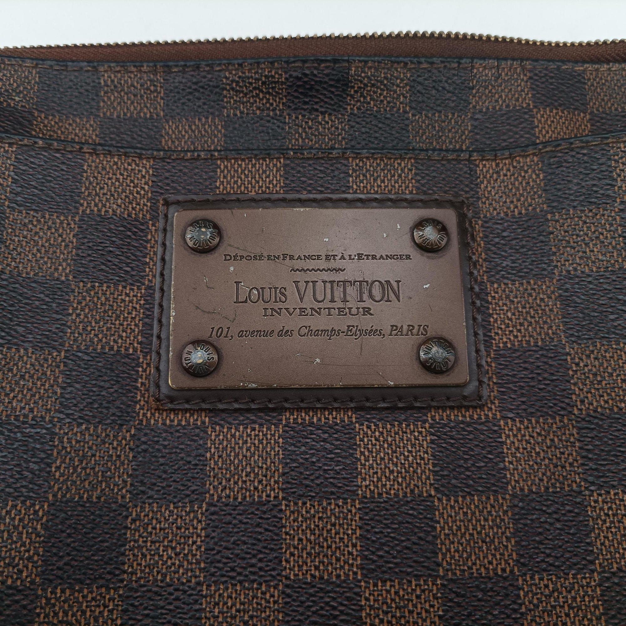 Pre-owned Louis Vuitton BROOKLYN MM EBENE Damier Canvas N51211 shoulderbag | stylenewstar
