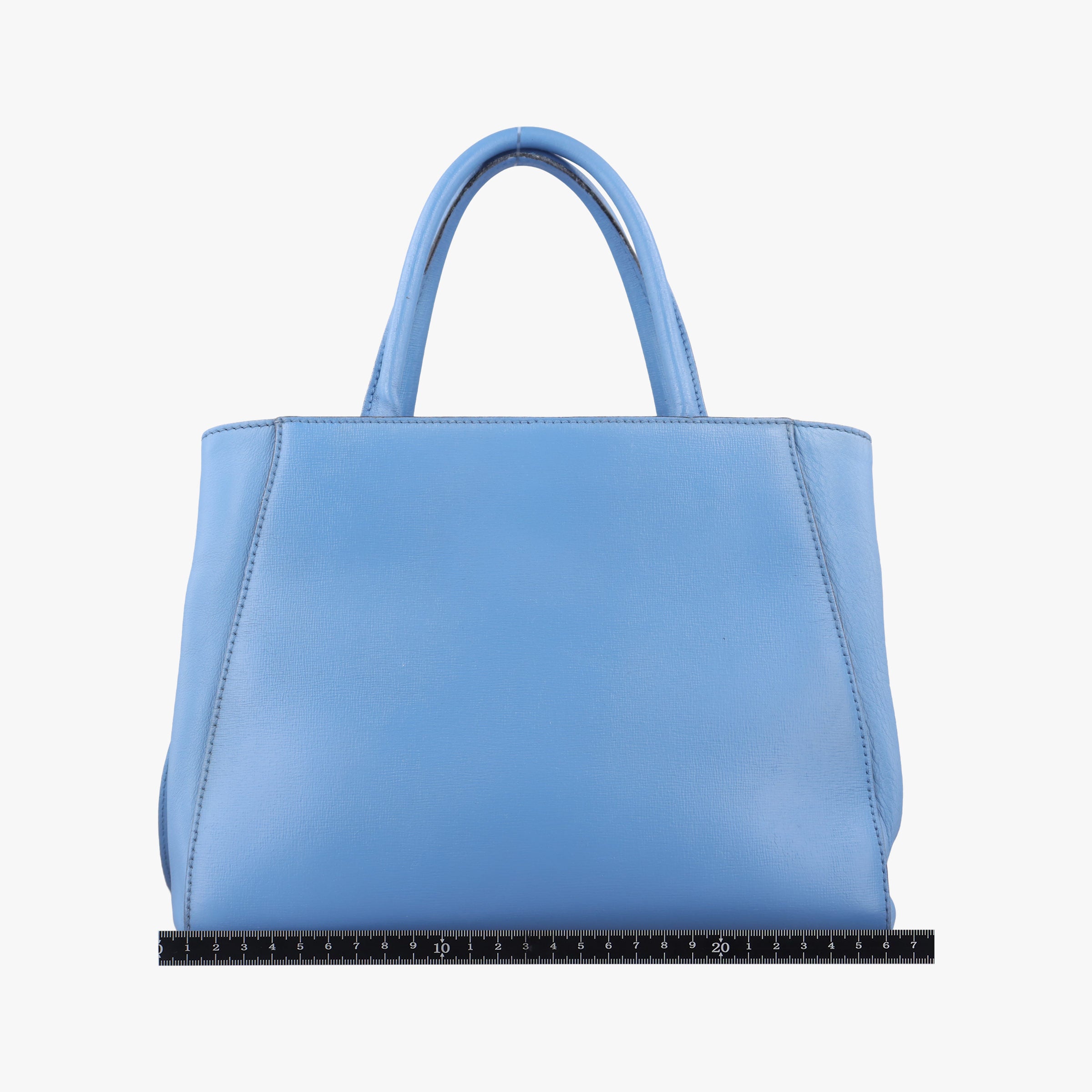 Pre-owned Fendi Petite 2 JOURS Blue Leather 8BH253 shoulderbag | stylenewstar