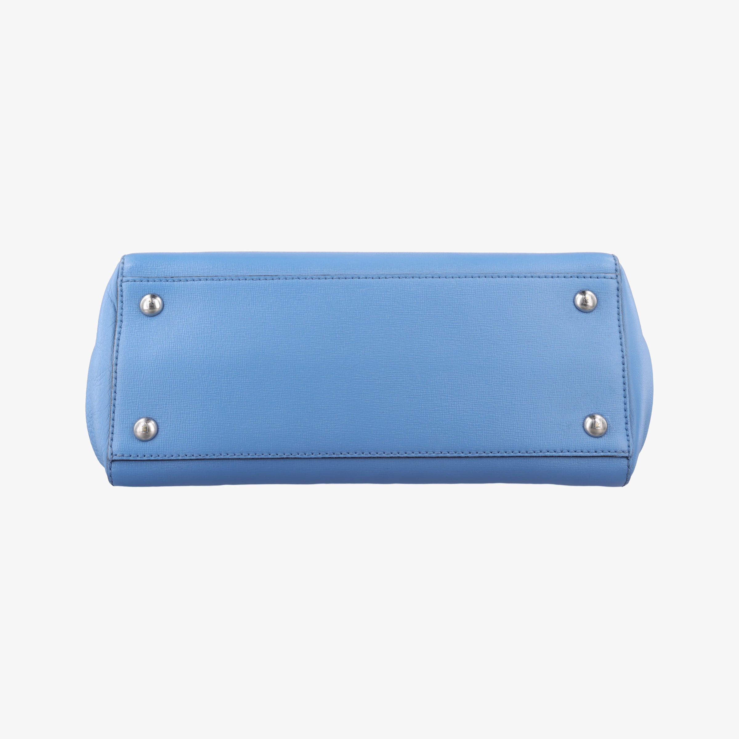Pre-owned Fendi Petite 2 JOURS Blue Leather 8BH253 shoulderbag | stylenewstar