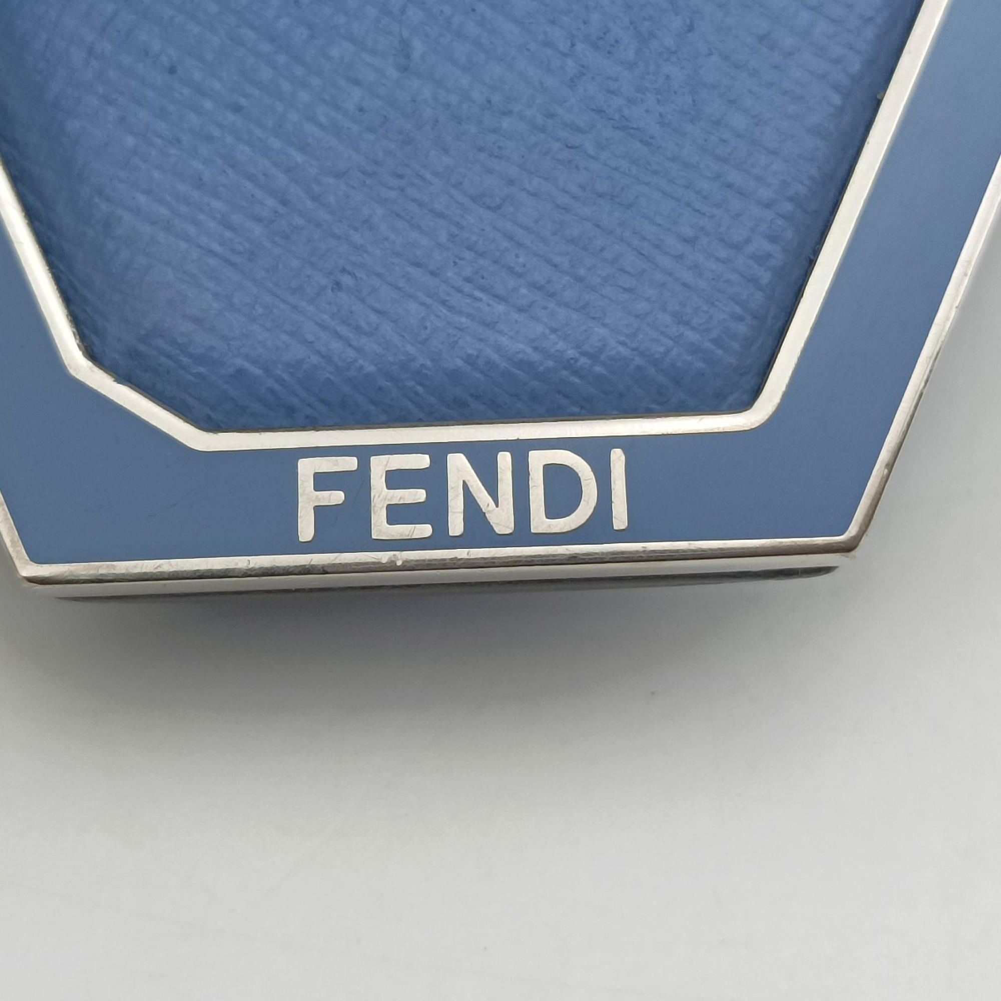 Pre-owned Fendi Petite 2 JOURS Blue Leather 8BH253 shoulderbag | stylenewstar