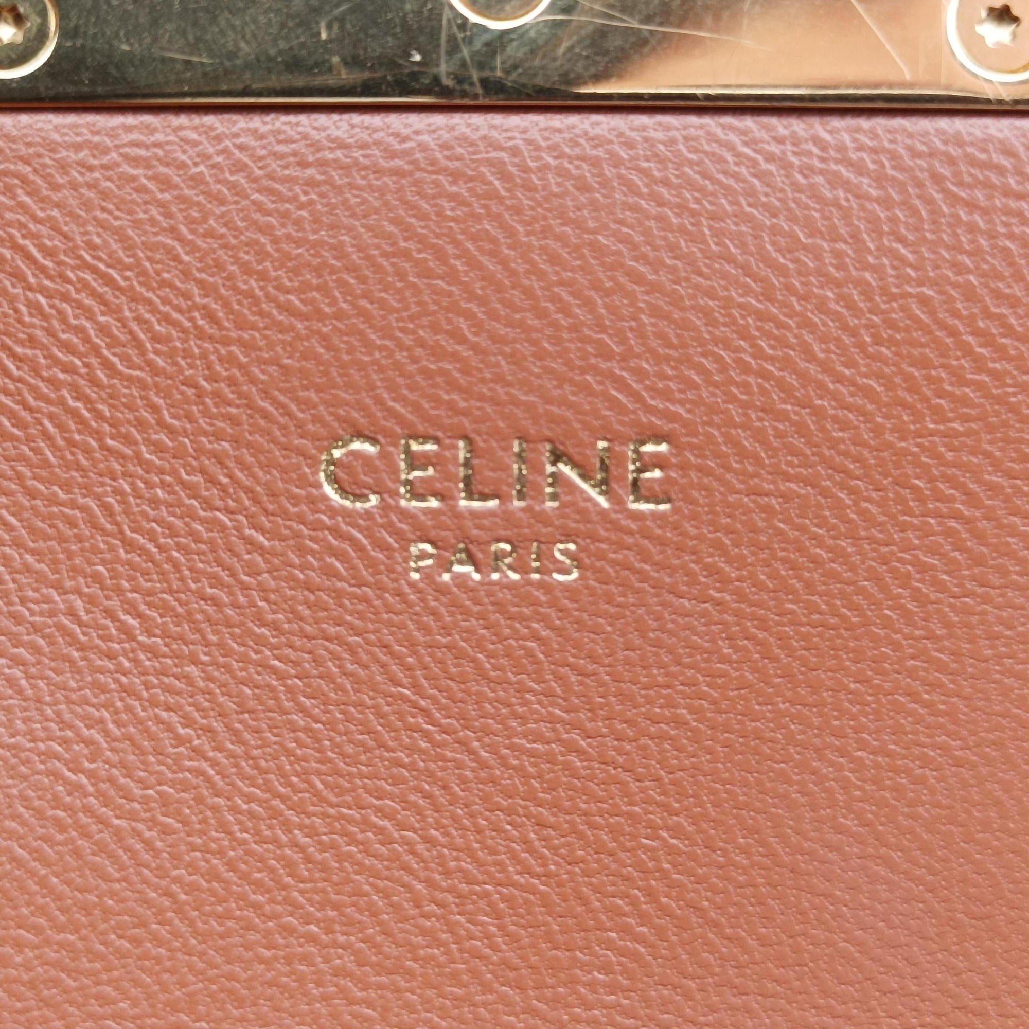Pre-owned Celine Claude Triomphe Brown PVC coated canvas  shoulderbag | stylenewstar