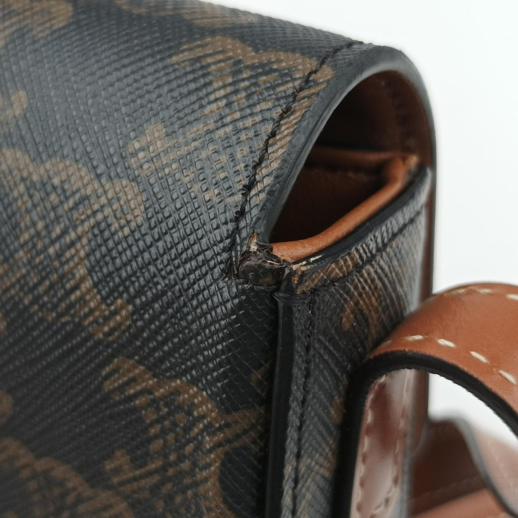 Pre-owned Celine Claude Triomphe Brown PVC coated canvas  shoulderbag | stylenewstar