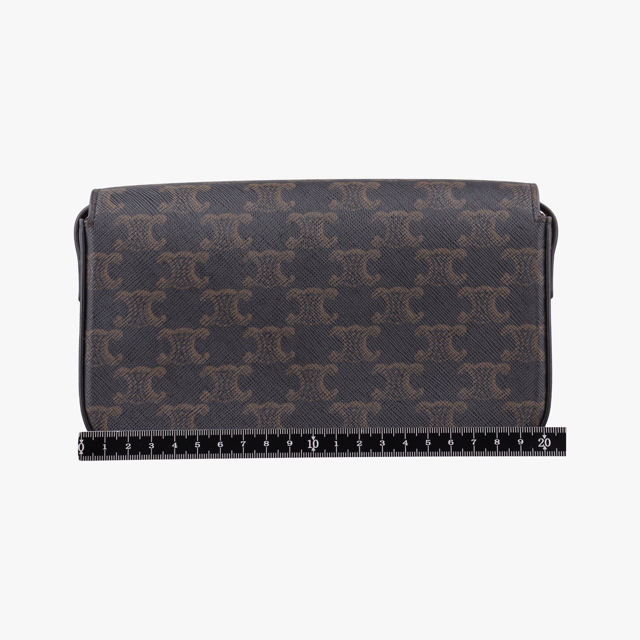 Pre-owned Celine Claude Triomphe Brown PVC coated canvas  shoulderbag | stylenewstar
