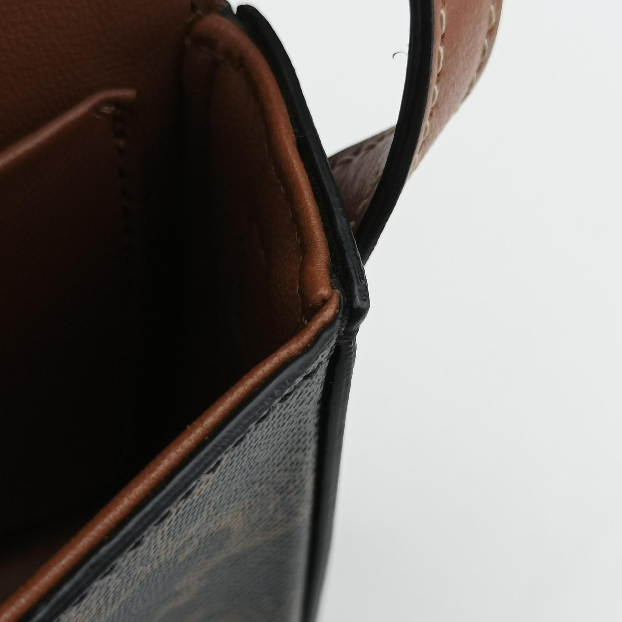 Pre-owned Celine Claude Triomphe Brown PVC coated canvas  shoulderbag | stylenewstar