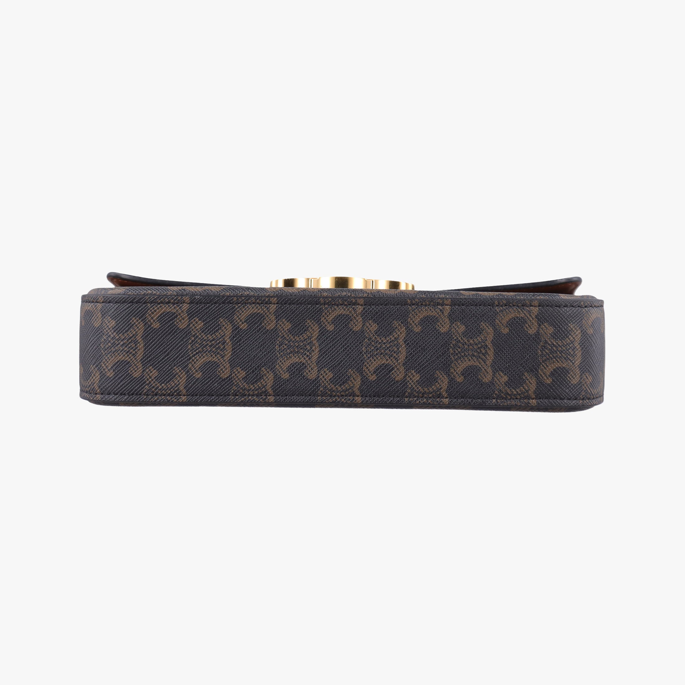 Pre-owned Celine Claude Triomphe Brown PVC coated canvas  shoulderbag | stylenewstar