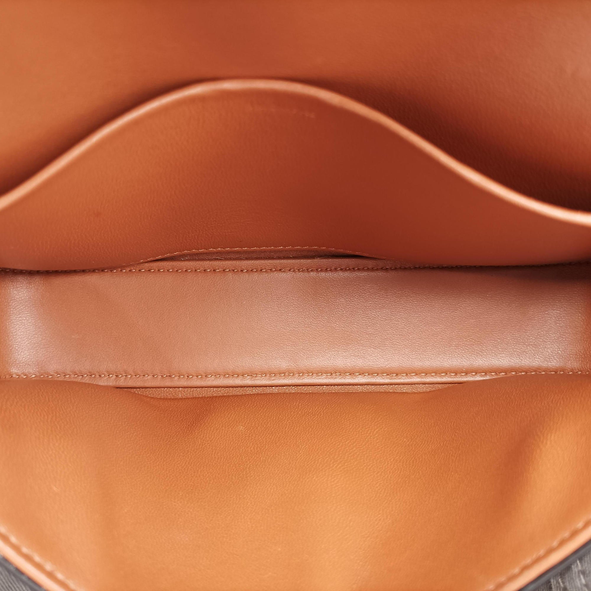 Pre-owned Celine Claude Triomphe Brown PVC coated canvas  shoulderbag | stylenewstar