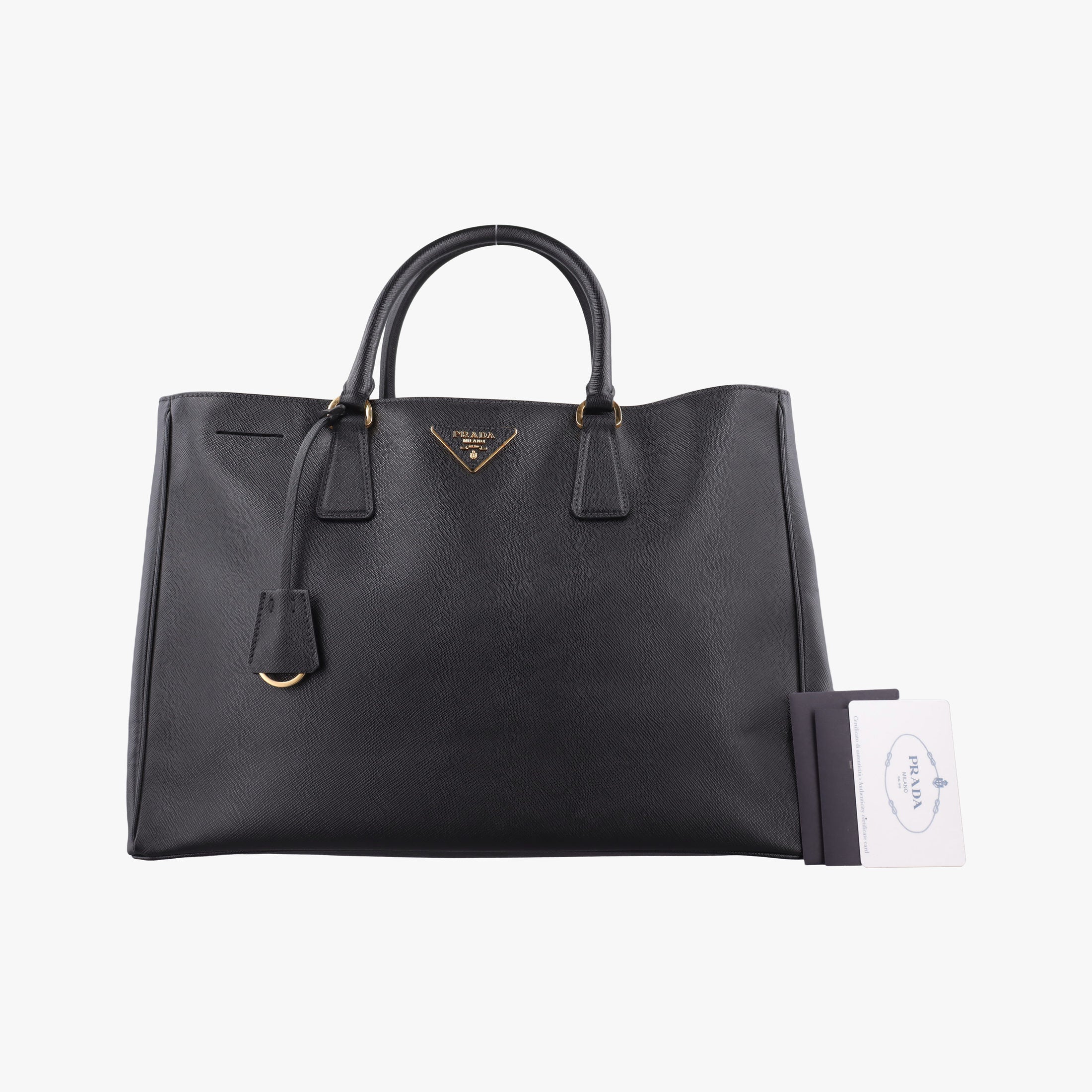 Pre-owned Prada Galleria Black SAFFIANO Leather 1BA274 handbag | stylenewstar