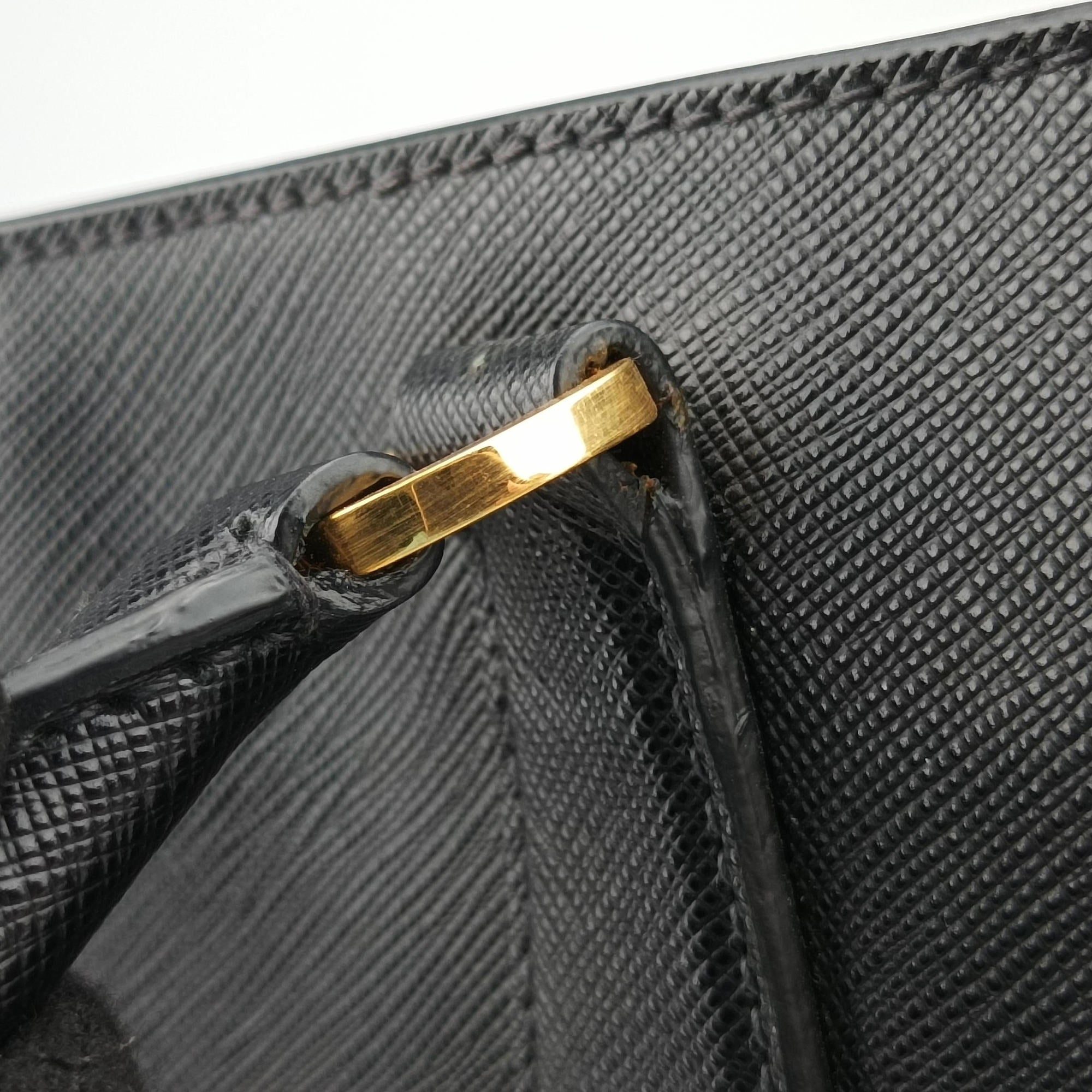 Pre-owned Prada Galleria Black SAFFIANO Leather 1BA274 handbag | stylenewstar