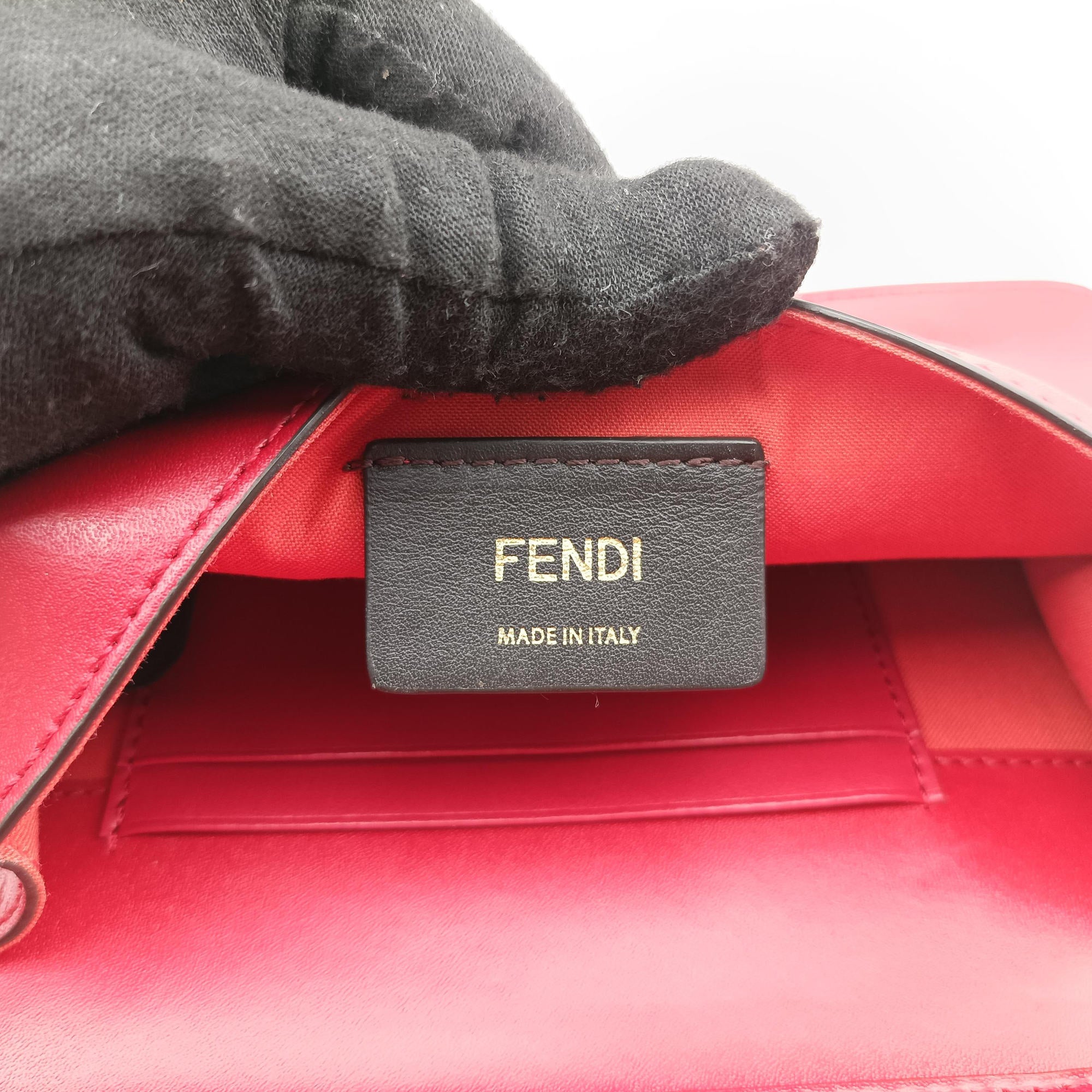 Pre-owned Fendi F is Red Leather 8BM005 shoulderbag | stylenewstar