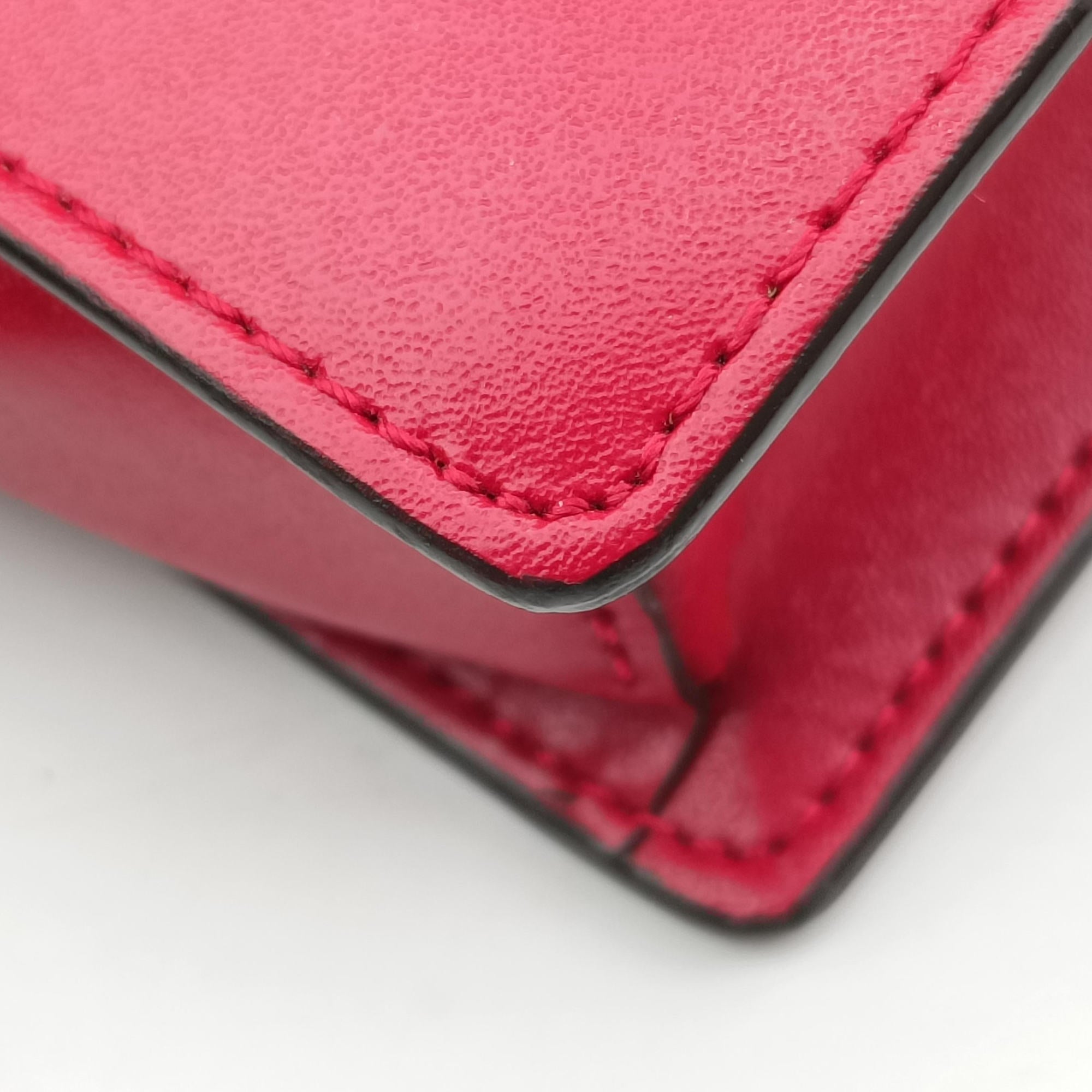 Pre-owned Fendi F is Red Leather 8BM005 shoulderbag | stylenewstar
