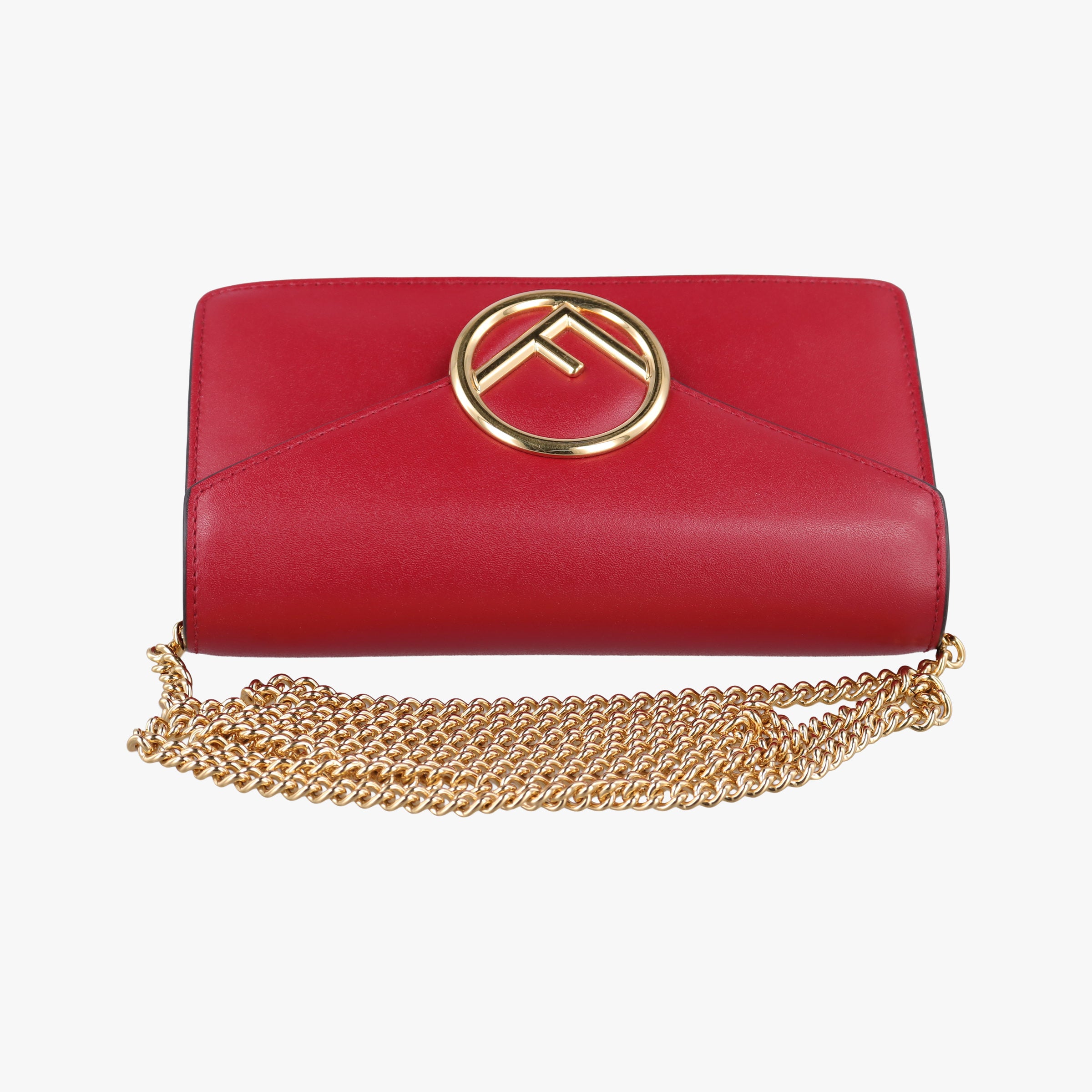 Pre-owned Fendi F is Red Leather 8BM005 shoulderbag | stylenewstar