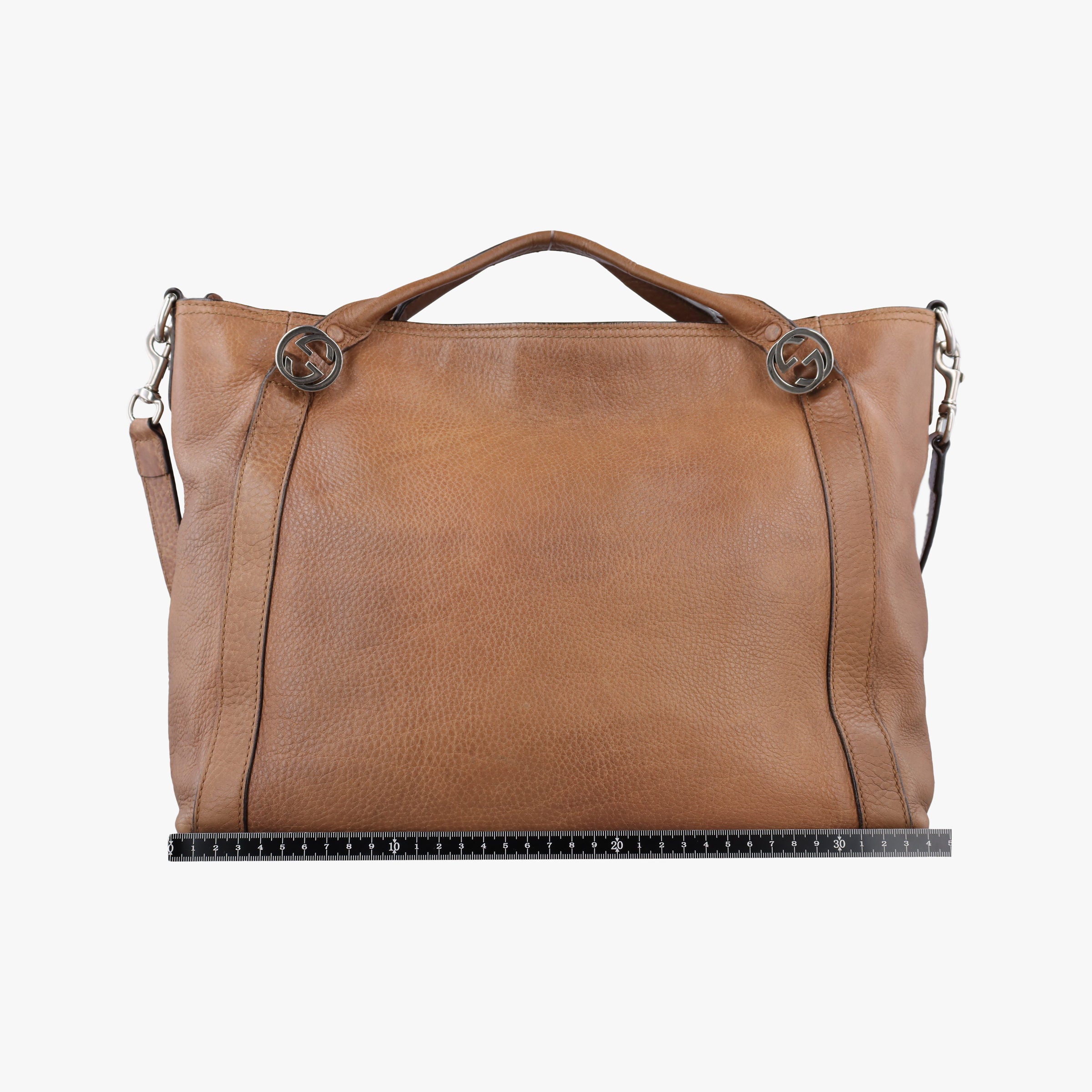 Pre-owned Gucci Miss GG Top Handle Camel Leather 323675 shoulderbag | stylenewstar