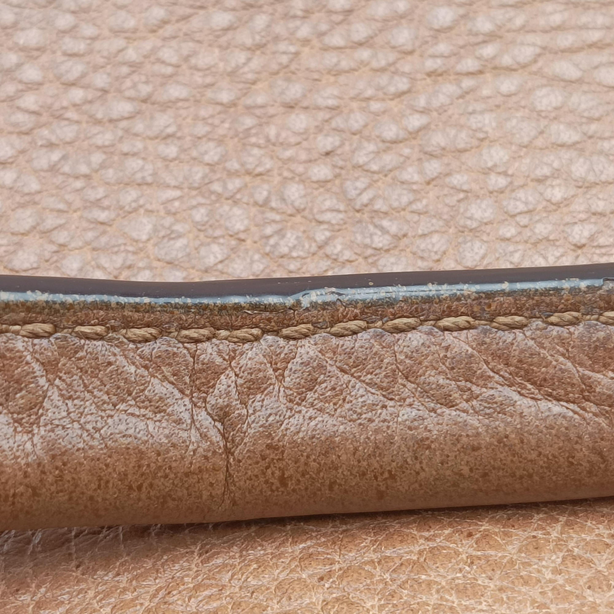 Pre-owned Gucci Miss GG Top Handle Camel Leather 323675 shoulderbag | stylenewstar
