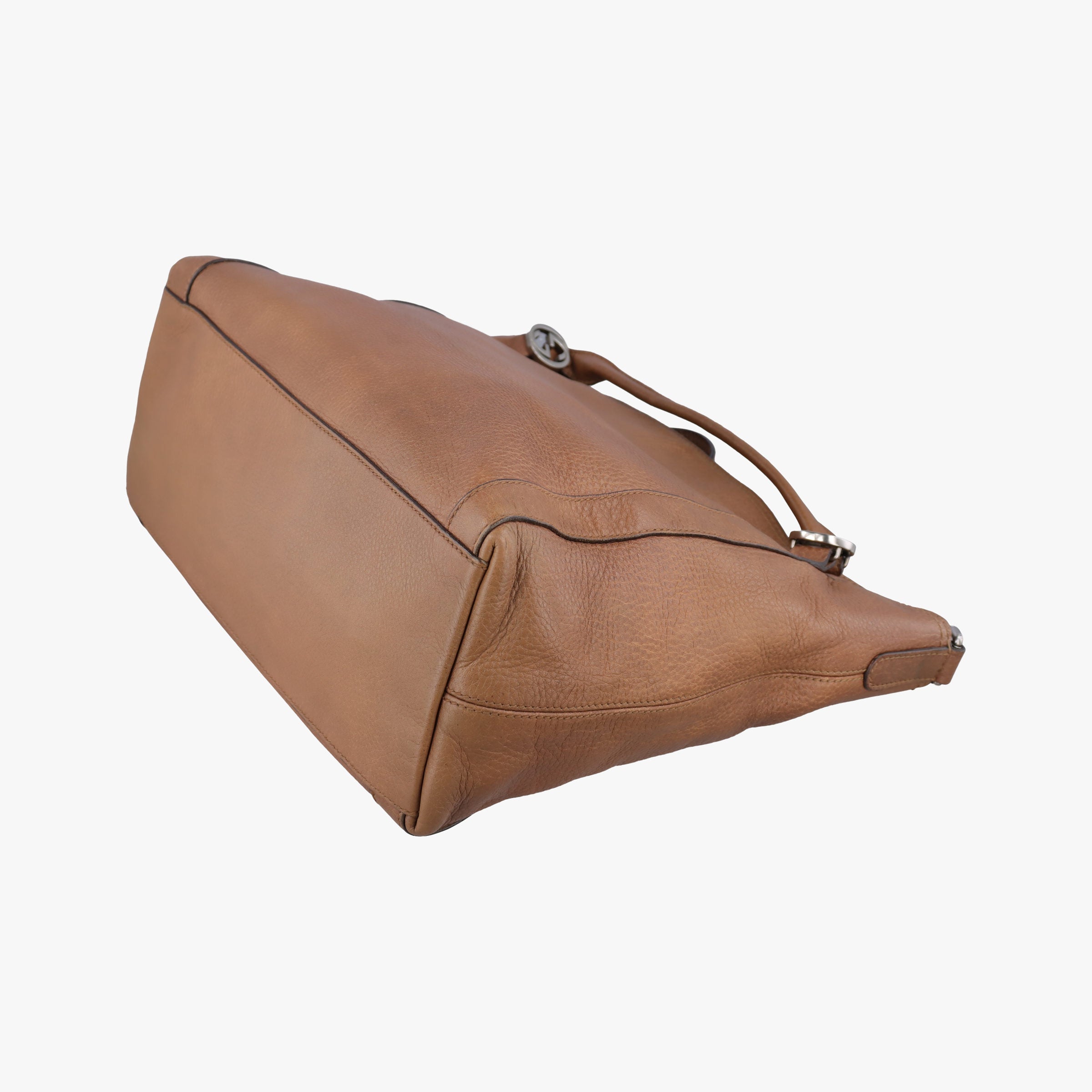 Pre-owned Gucci Miss GG Top Handle Camel Leather 323675 shoulderbag | stylenewstar