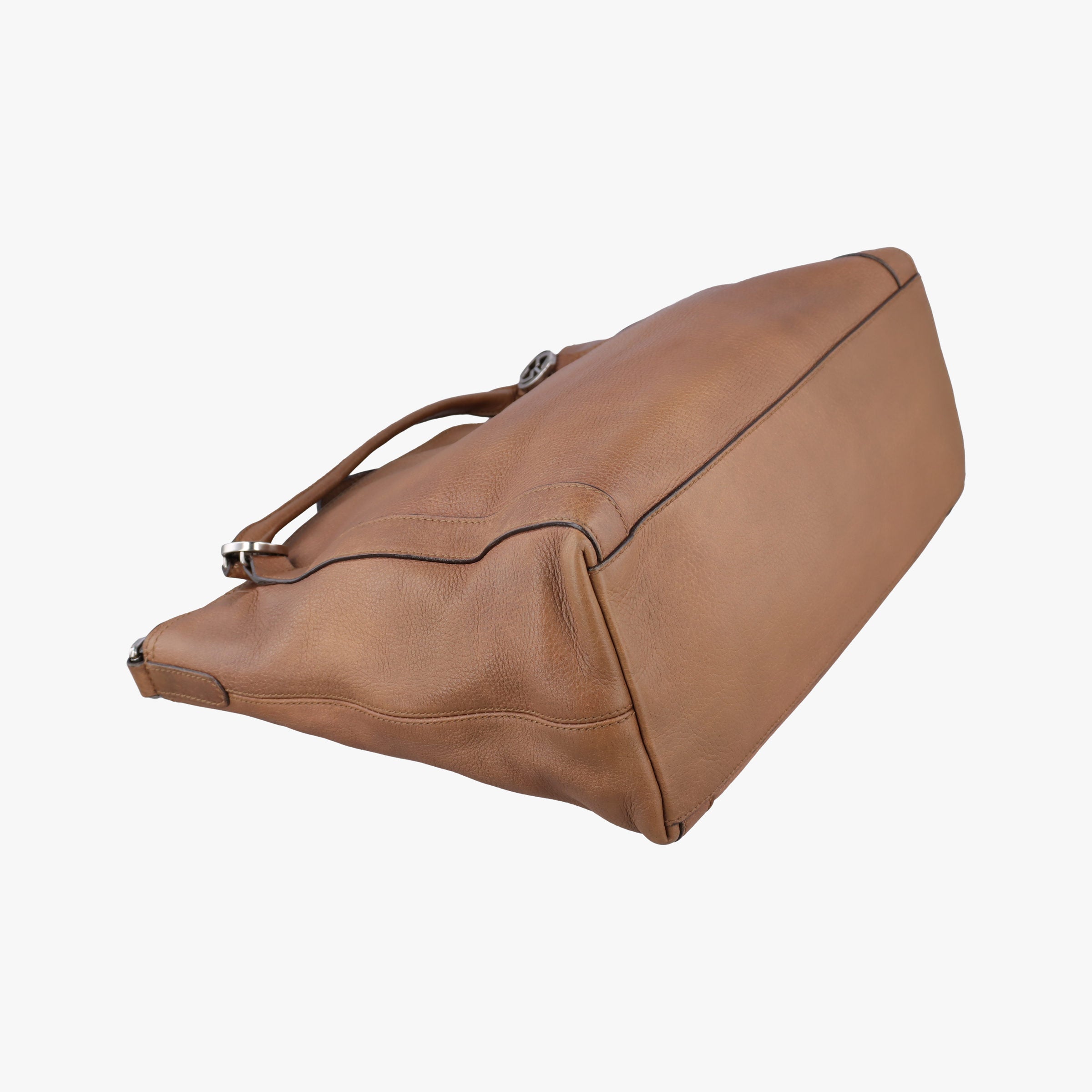 Pre-owned Gucci Miss GG Top Handle Camel Leather 323675 shoulderbag | stylenewstar