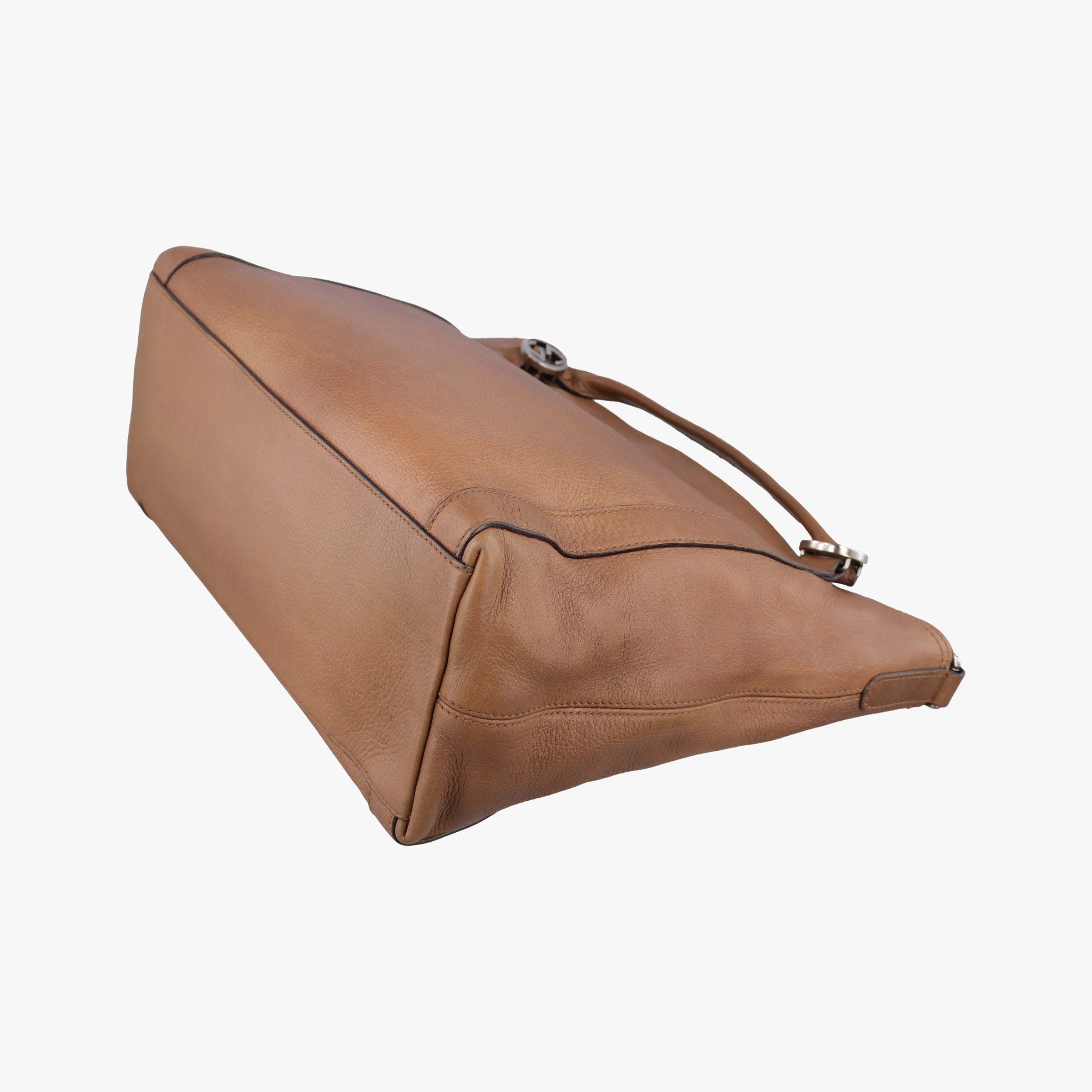 Pre-owned Gucci Miss GG Top Handle Camel Leather 323675 shoulderbag | stylenewstar
