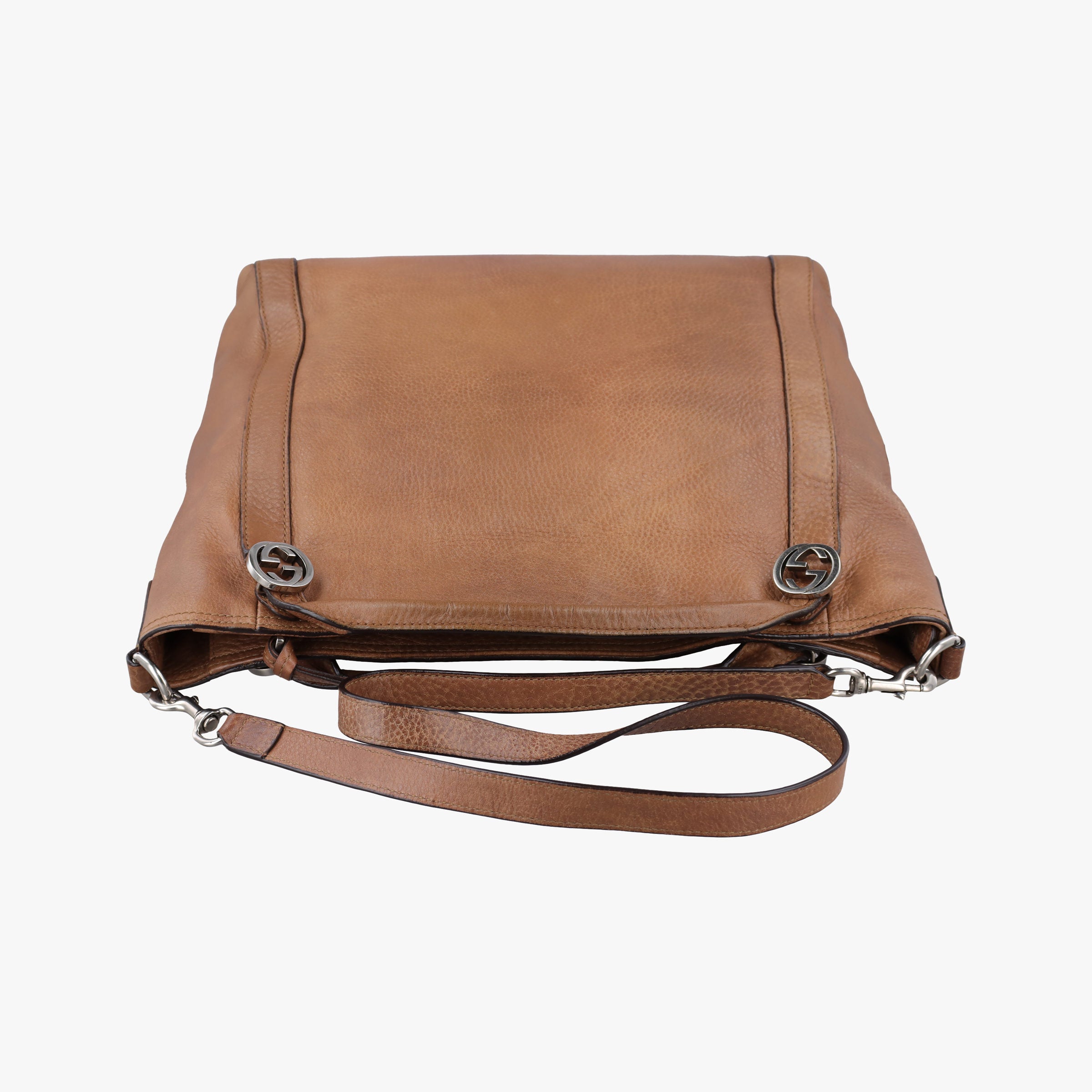 Pre-owned Gucci Miss GG Top Handle Camel Leather 323675 shoulderbag | stylenewstar