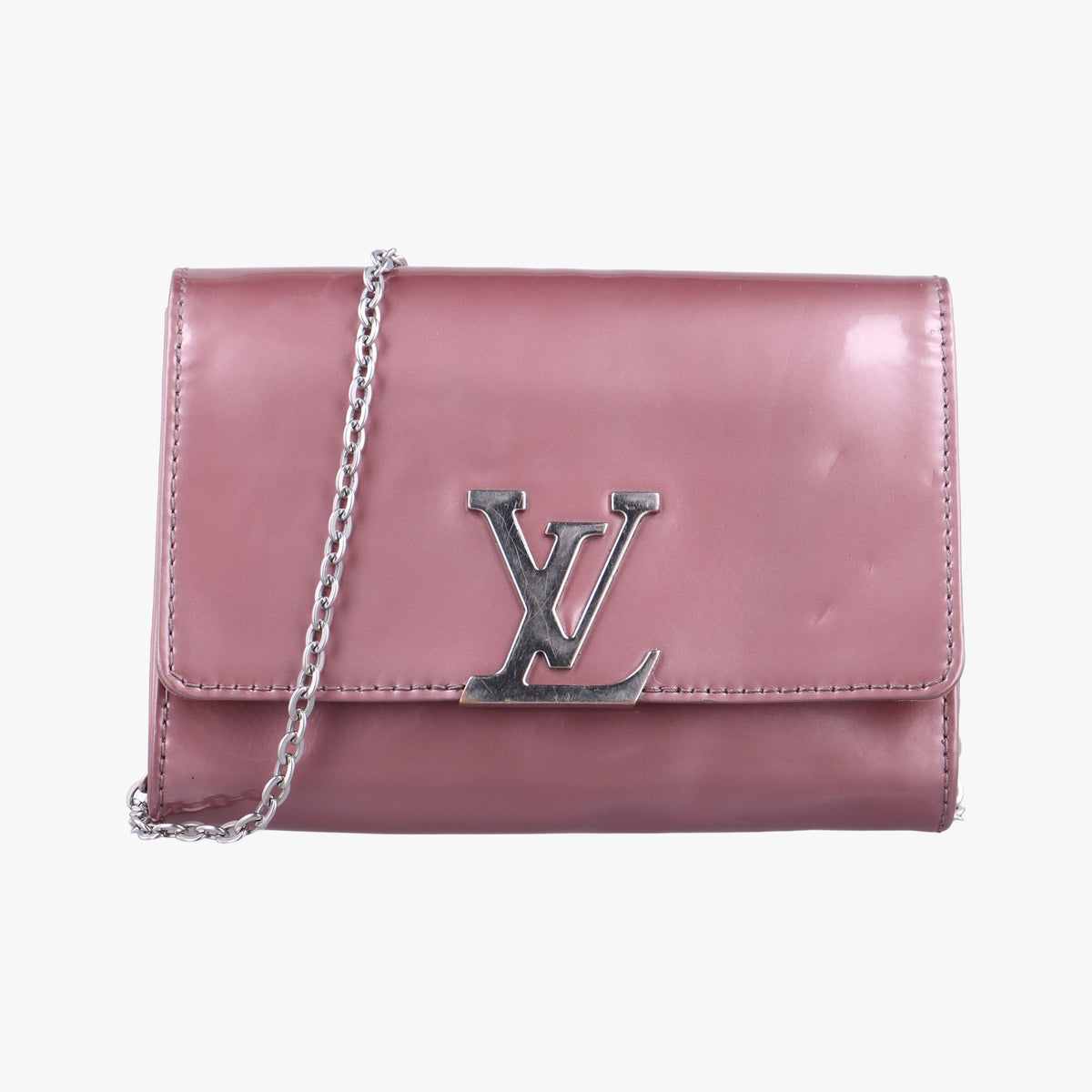 Pre-owned Louis Vuitton Pochette Louise PM Rose Indien Vernis M64550 shoulderbag | stylenewstar