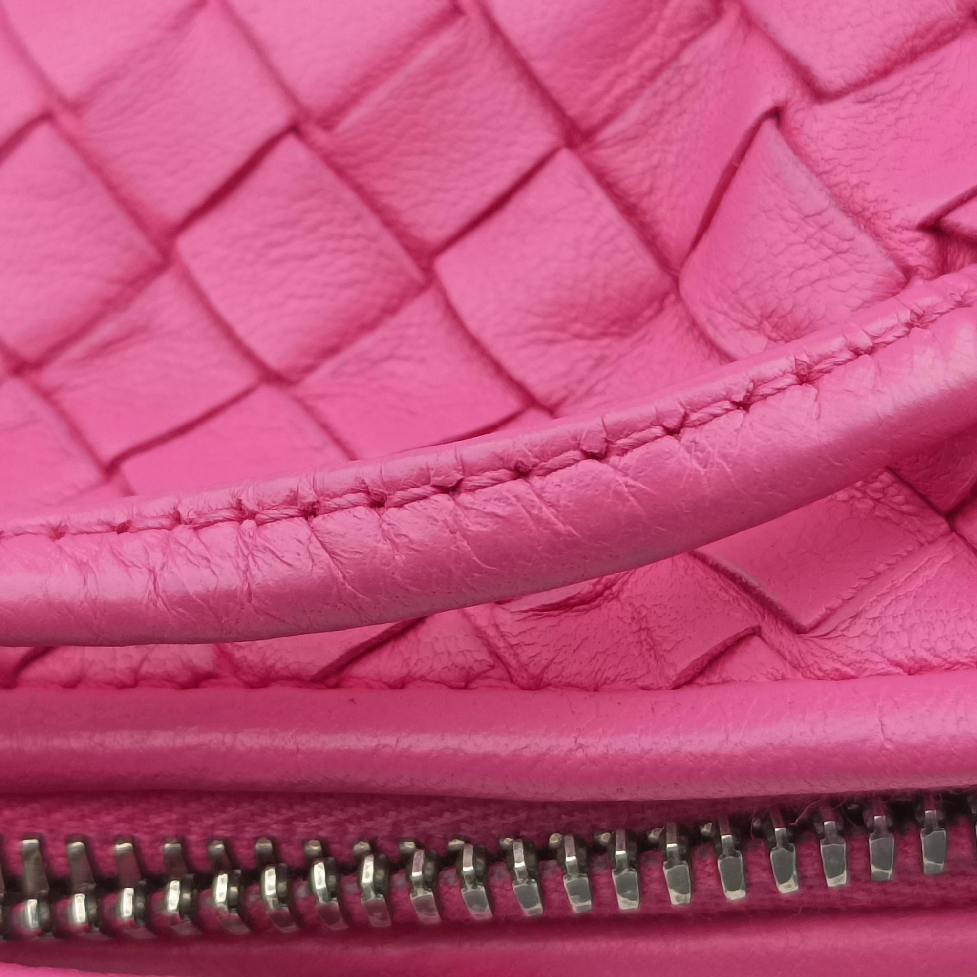 Pre-owned Bottega Veneta NODINI Intrecciato Rose lambskin  shoulderbag | stylenewstar