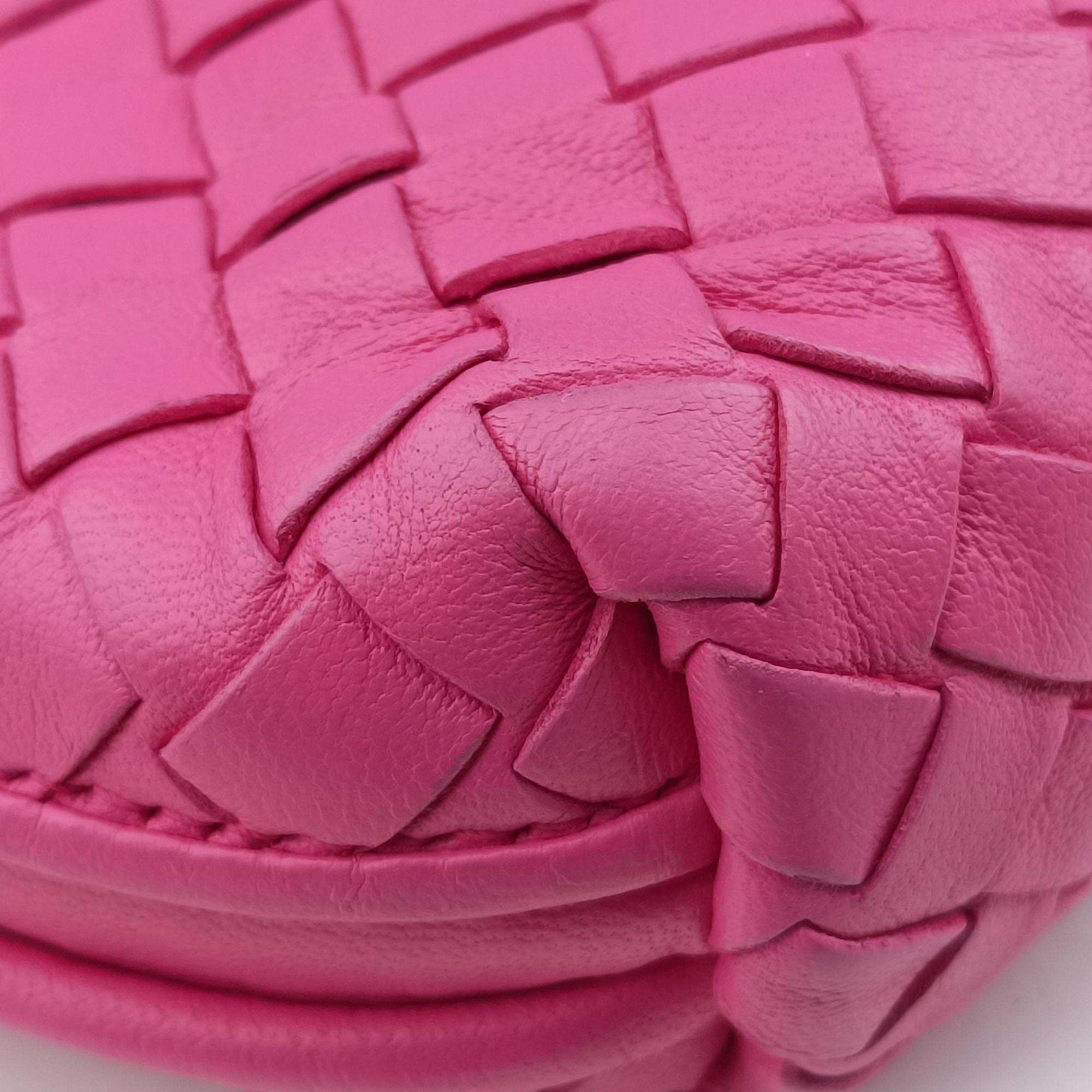Pre-owned Bottega Veneta NODINI Intrecciato Rose lambskin  shoulderbag | stylenewstar