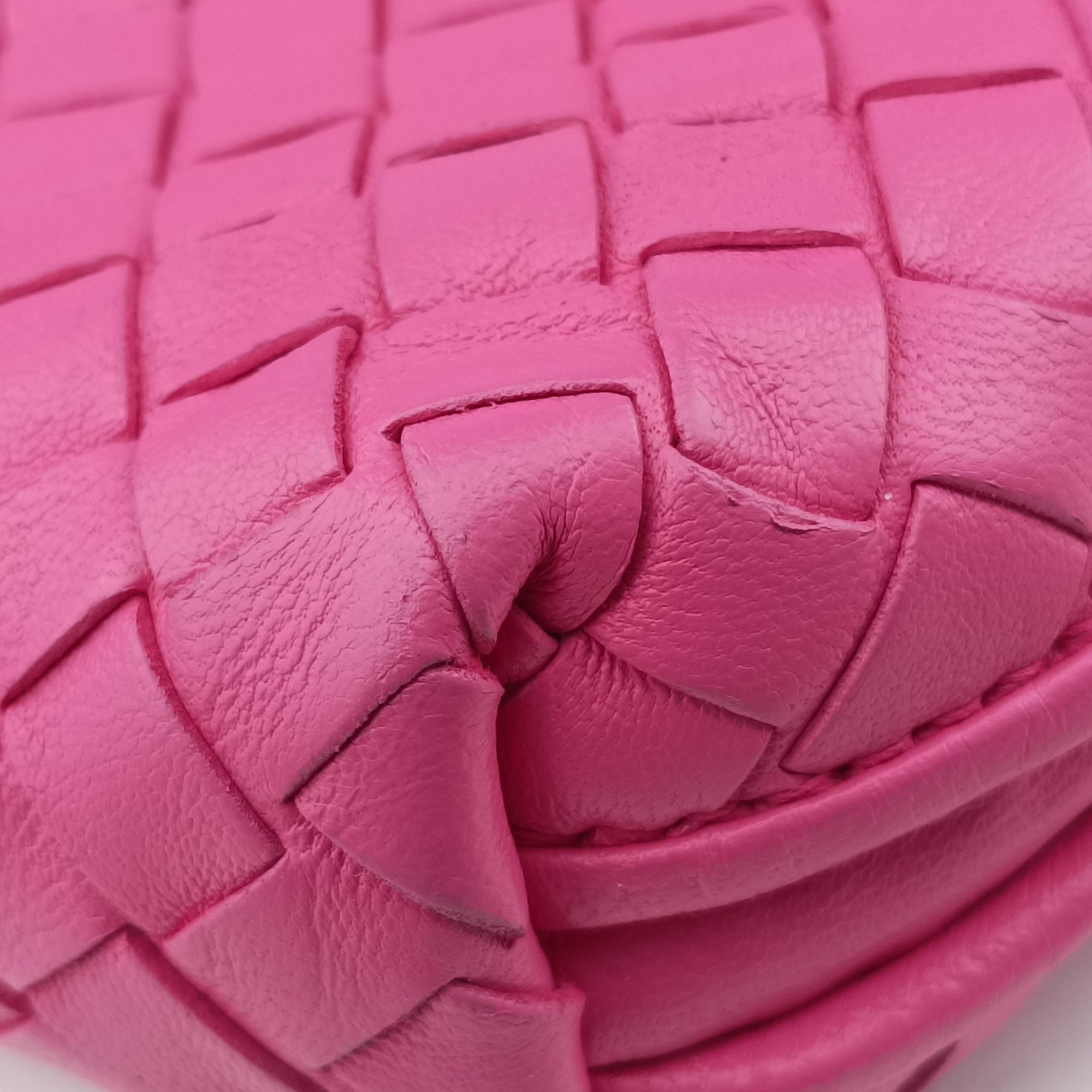 Pre-owned Bottega Veneta NODINI Intrecciato Rose lambskin  shoulderbag | stylenewstar