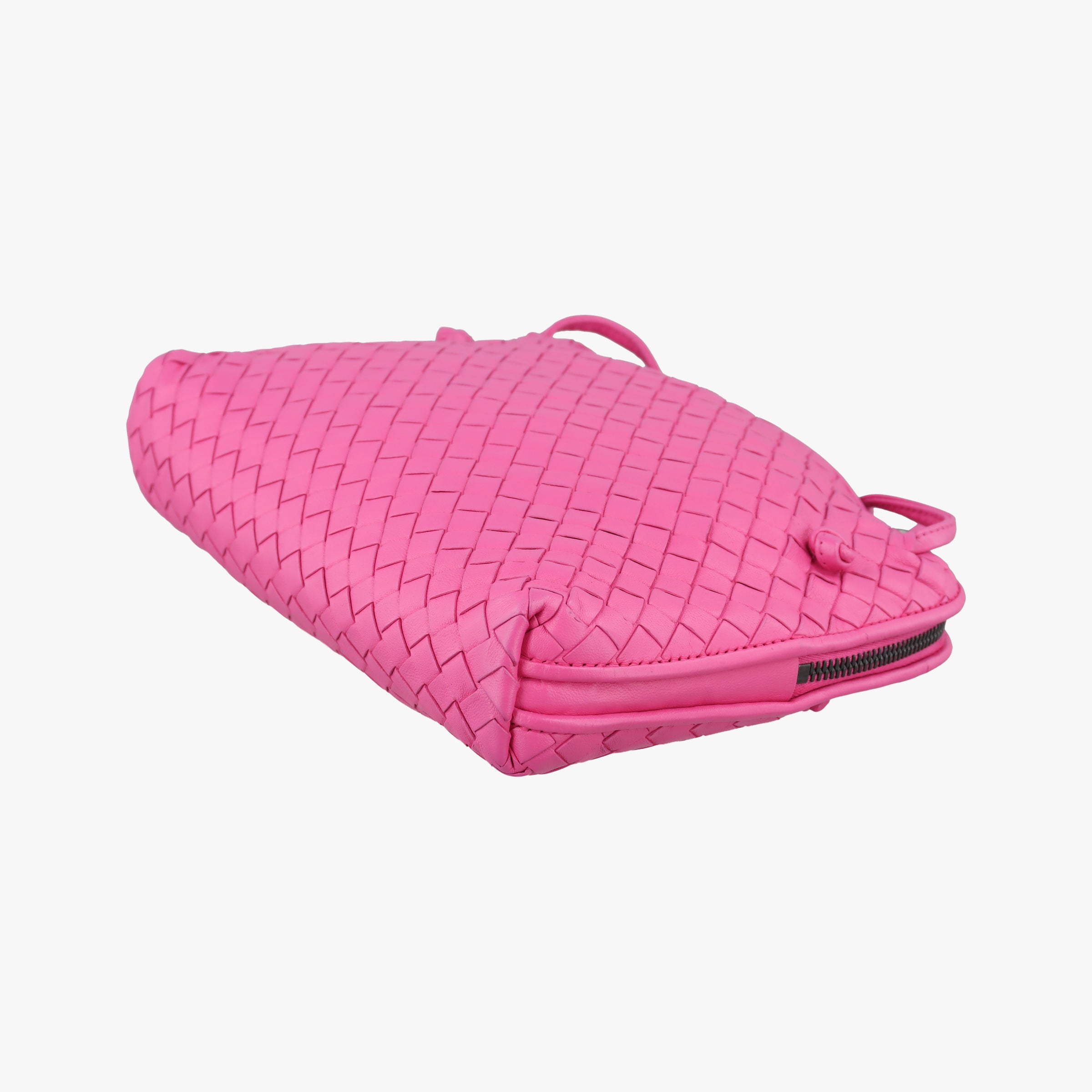 Pre-owned Bottega Veneta NODINI Intrecciato Rose lambskin  shoulderbag | stylenewstar