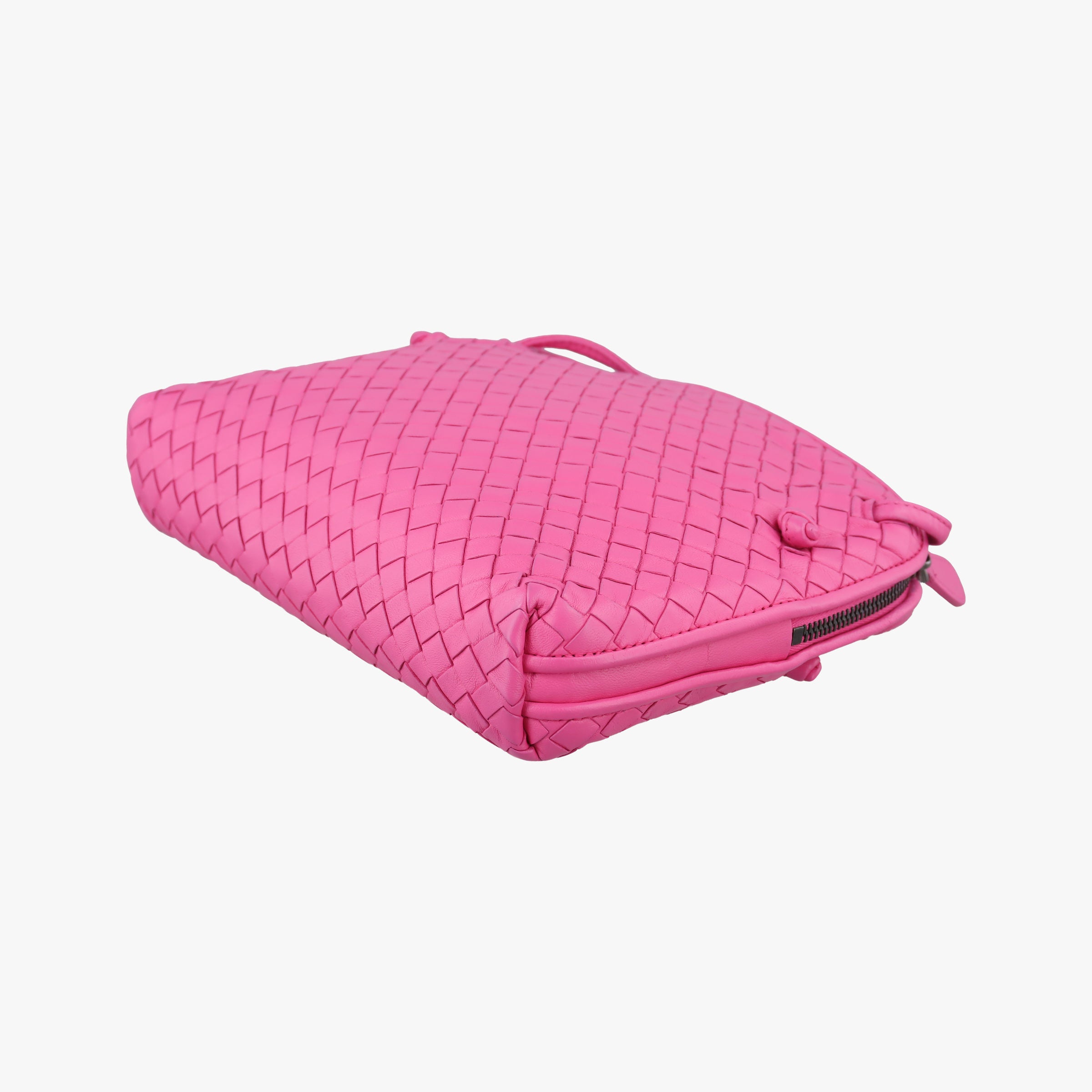 Pre-owned Bottega Veneta NODINI Intrecciato Rose lambskin  shoulderbag | stylenewstar