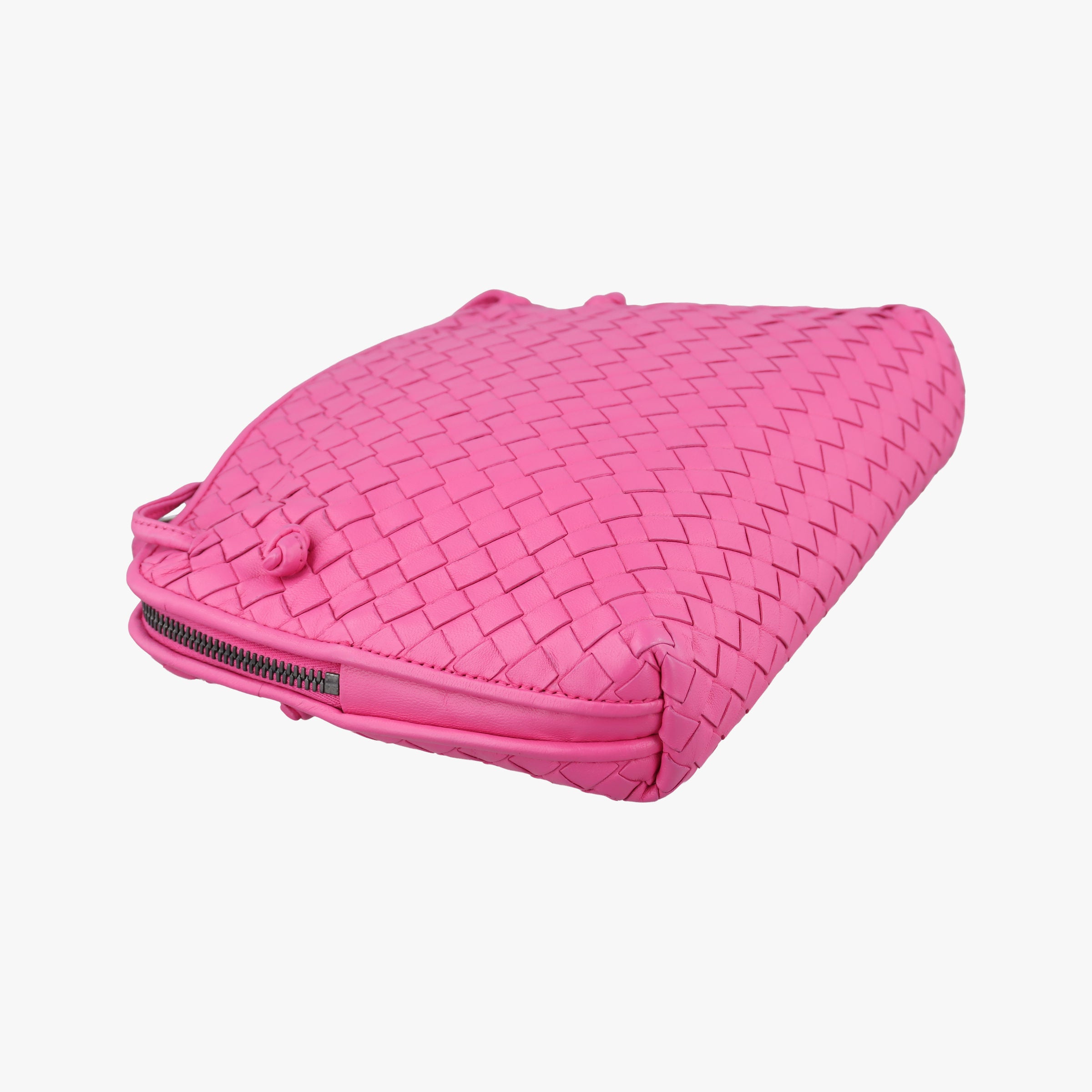 Pre-owned Bottega Veneta NODINI Intrecciato Rose lambskin  shoulderbag | stylenewstar