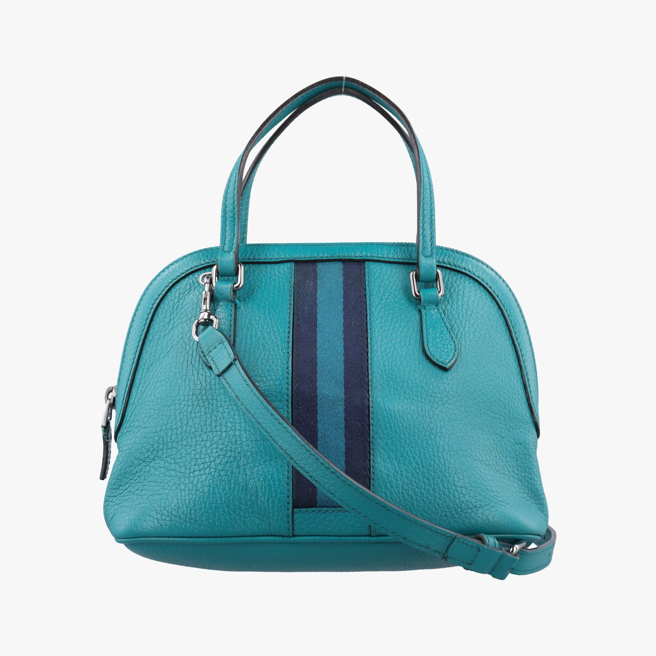 Vintage Gucci Web Dome Blue Leather 341504 shoulderbag | stylenewstar