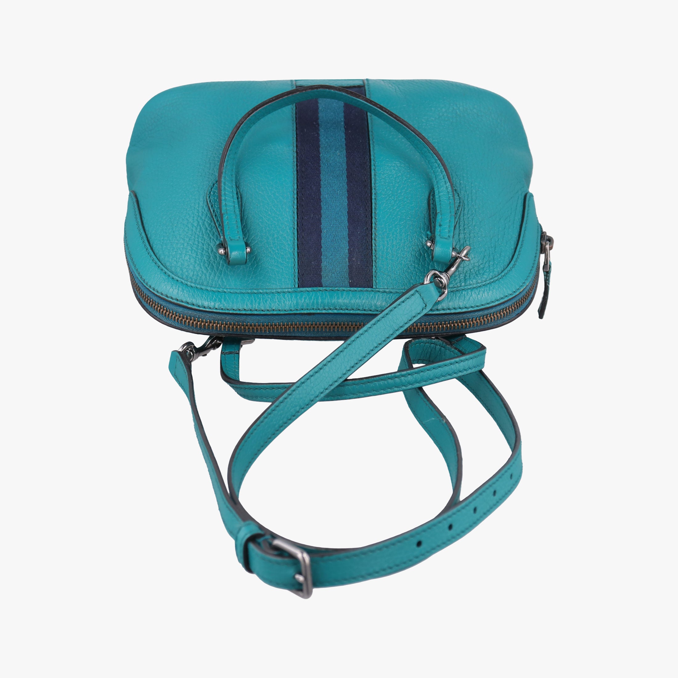 Vintage Gucci Web Dome Blue Leather 341504 shoulderbag | stylenewstar