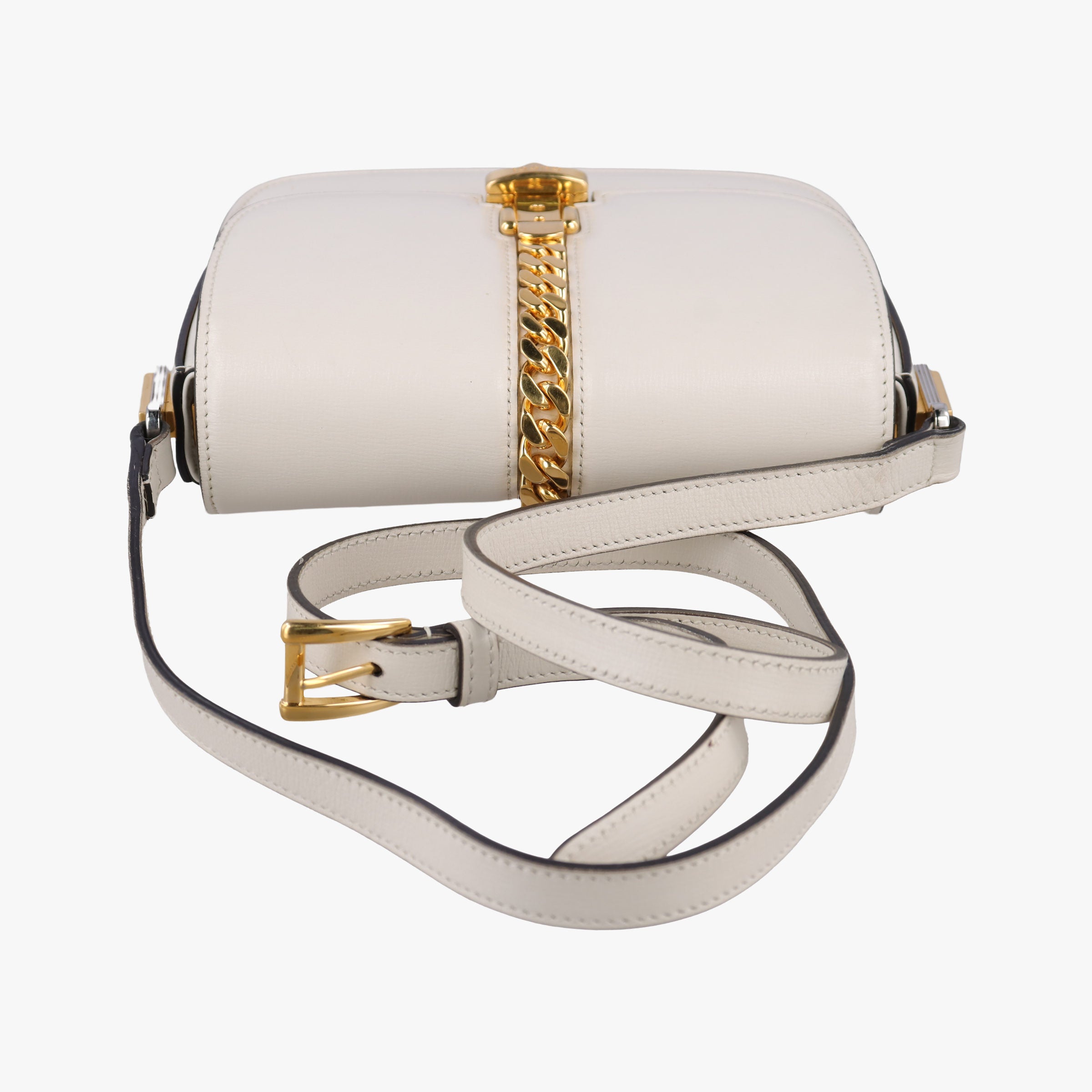Pre-owned Gucci Sylvie 1969 Mini White Leather 615965 shoulderbag | stylenewstar