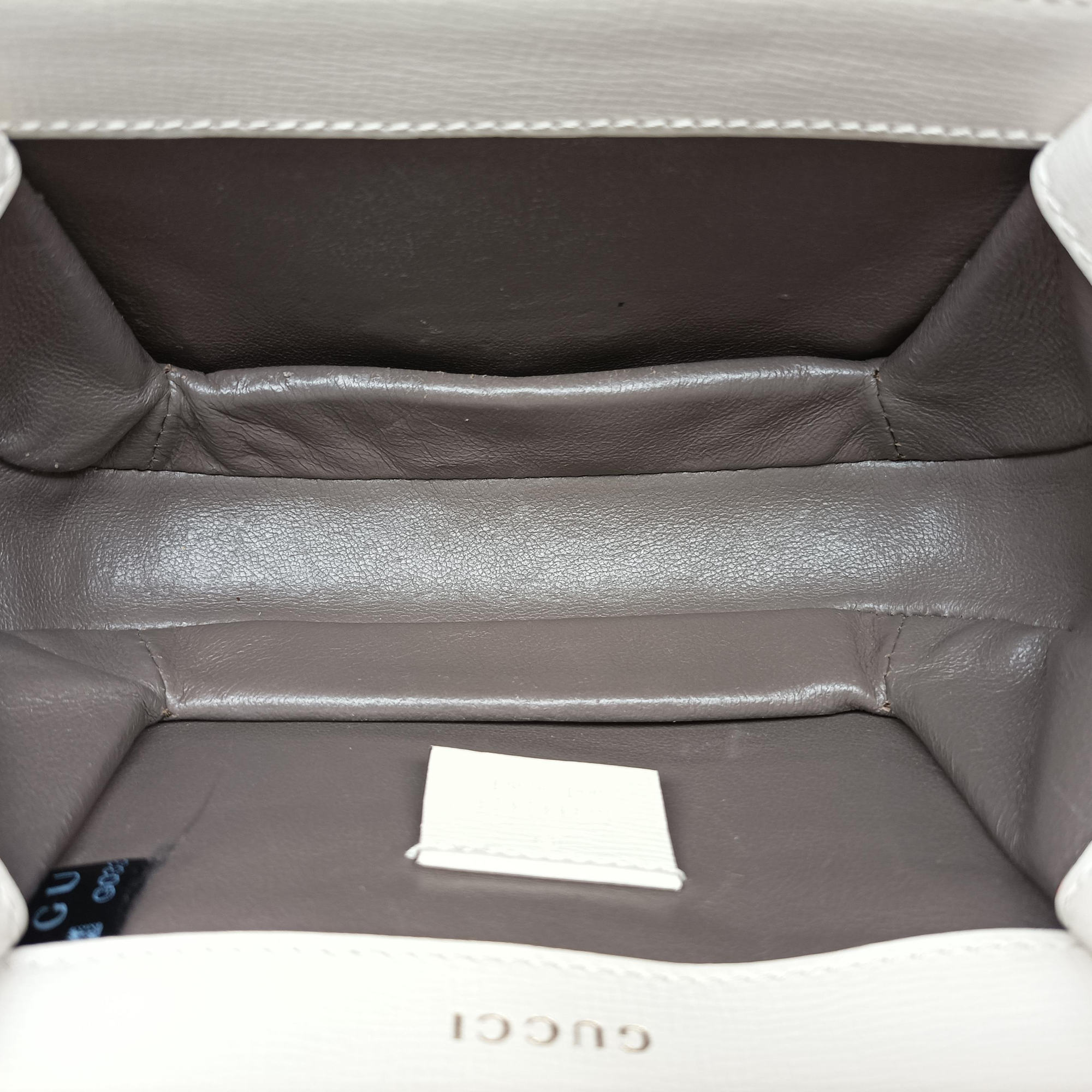 Pre-owned Gucci Sylvie 1969 Mini White Leather 615965 shoulderbag | stylenewstar