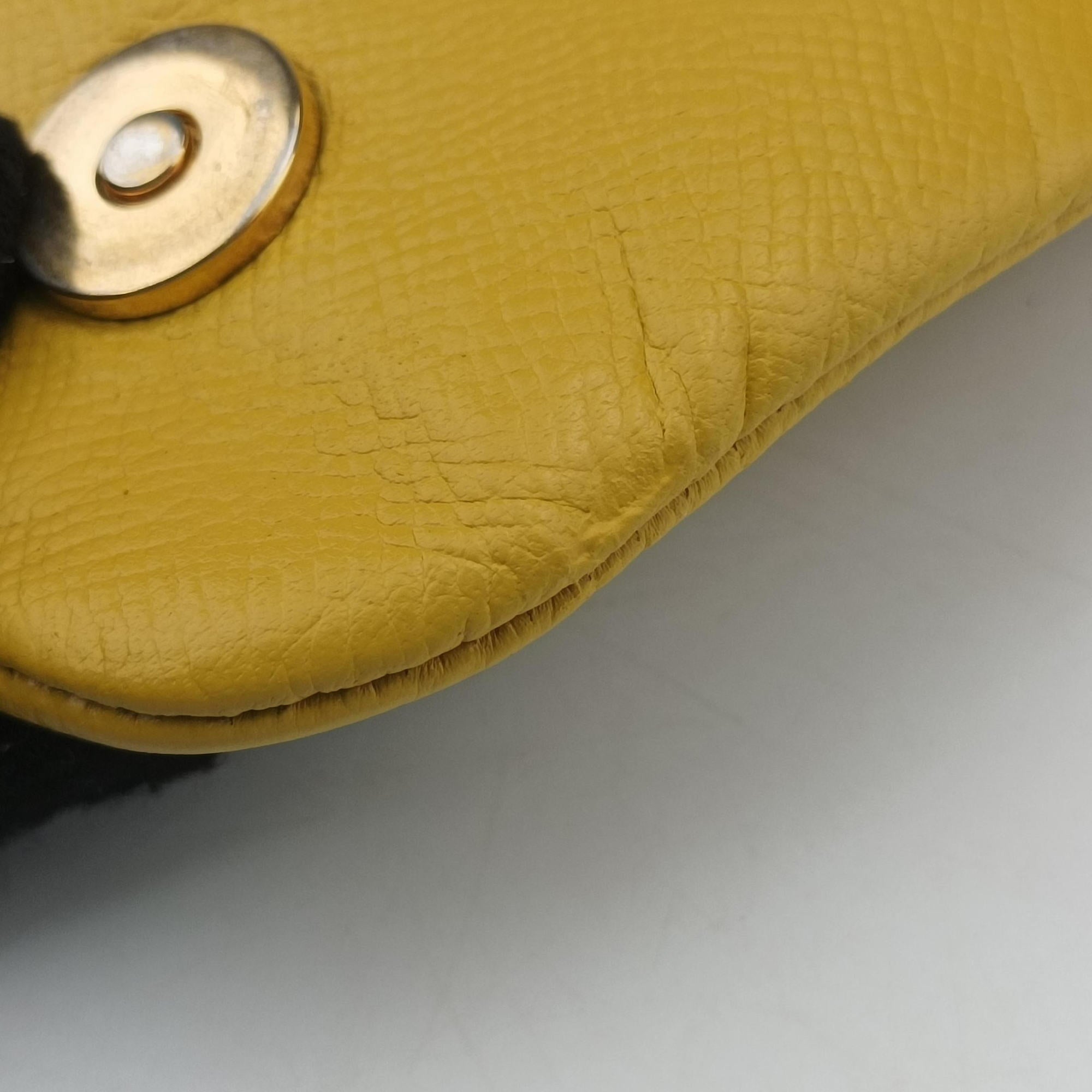 Pre-owned Dolce & Gabbana Sicily Yellow Leather  shoulderbag | stylenewstar