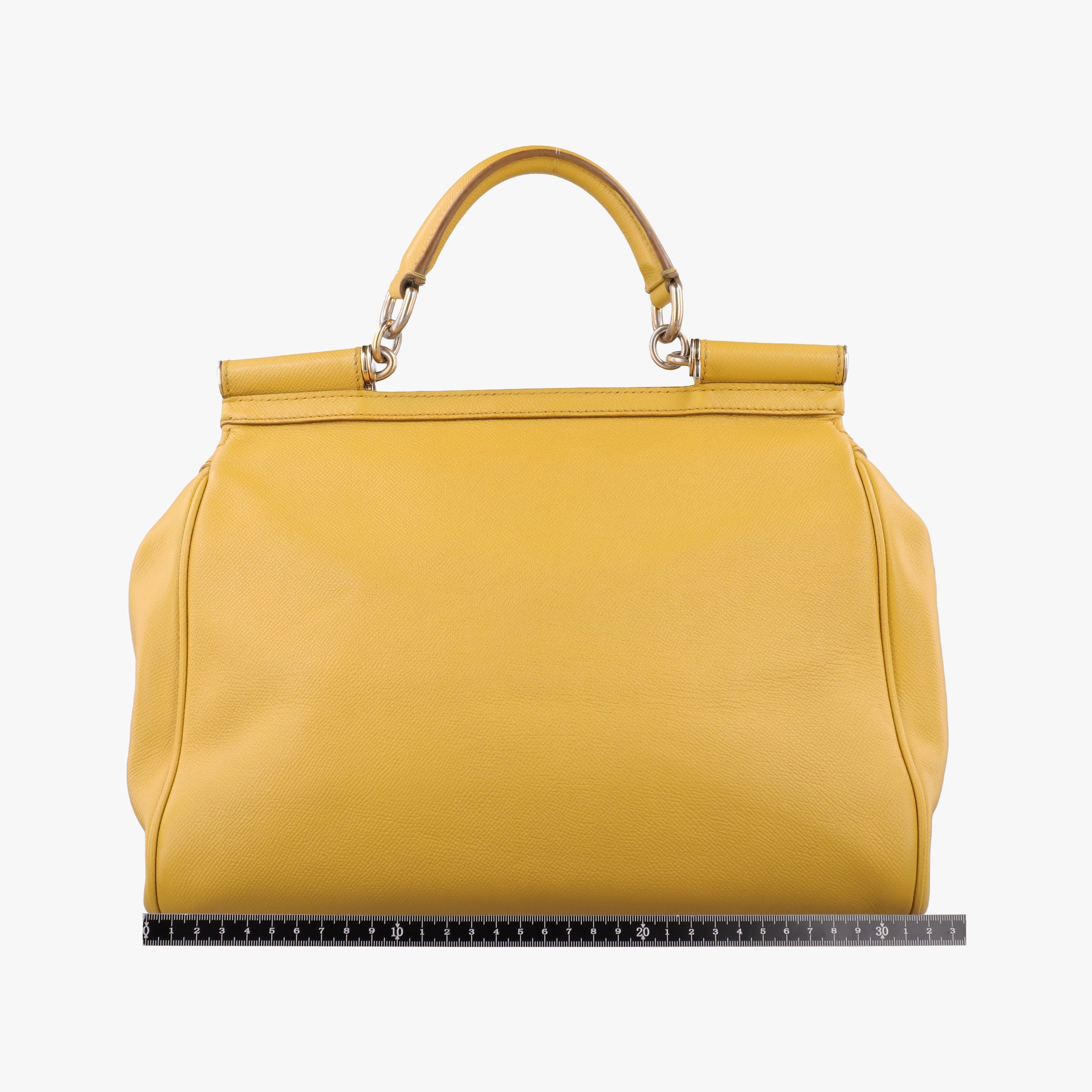 Pre-owned Dolce & Gabbana Sicily Yellow Leather  shoulderbag | stylenewstar