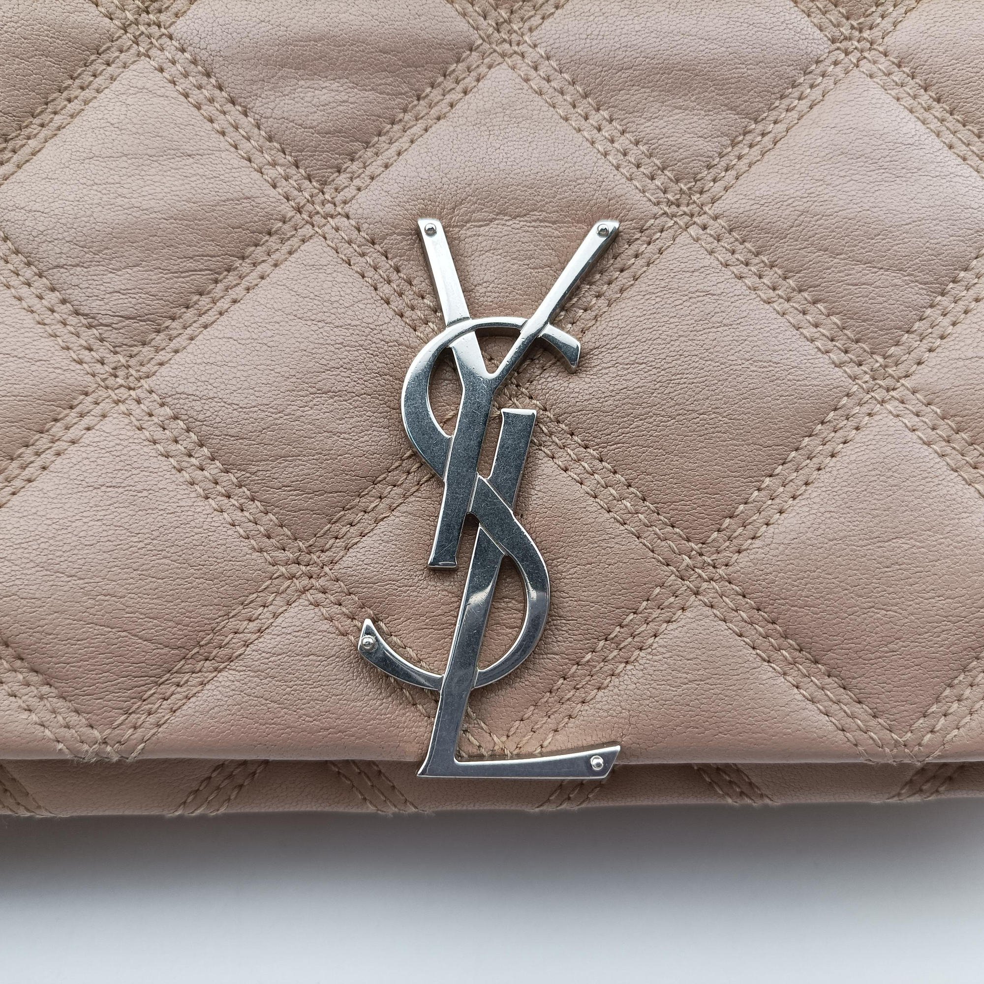 Pre-owned Yves Saint Laurent Paris Becky Camel Leather 579607 shoulderbag | stylenewstar