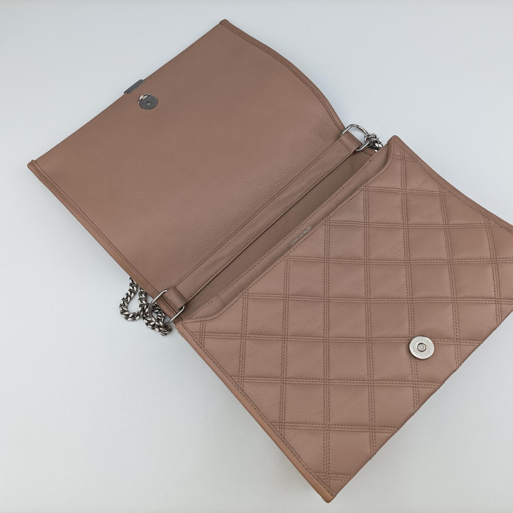 Pre-owned Yves Saint Laurent Paris Becky Camel Leather 579607 shoulderbag | stylenewstar