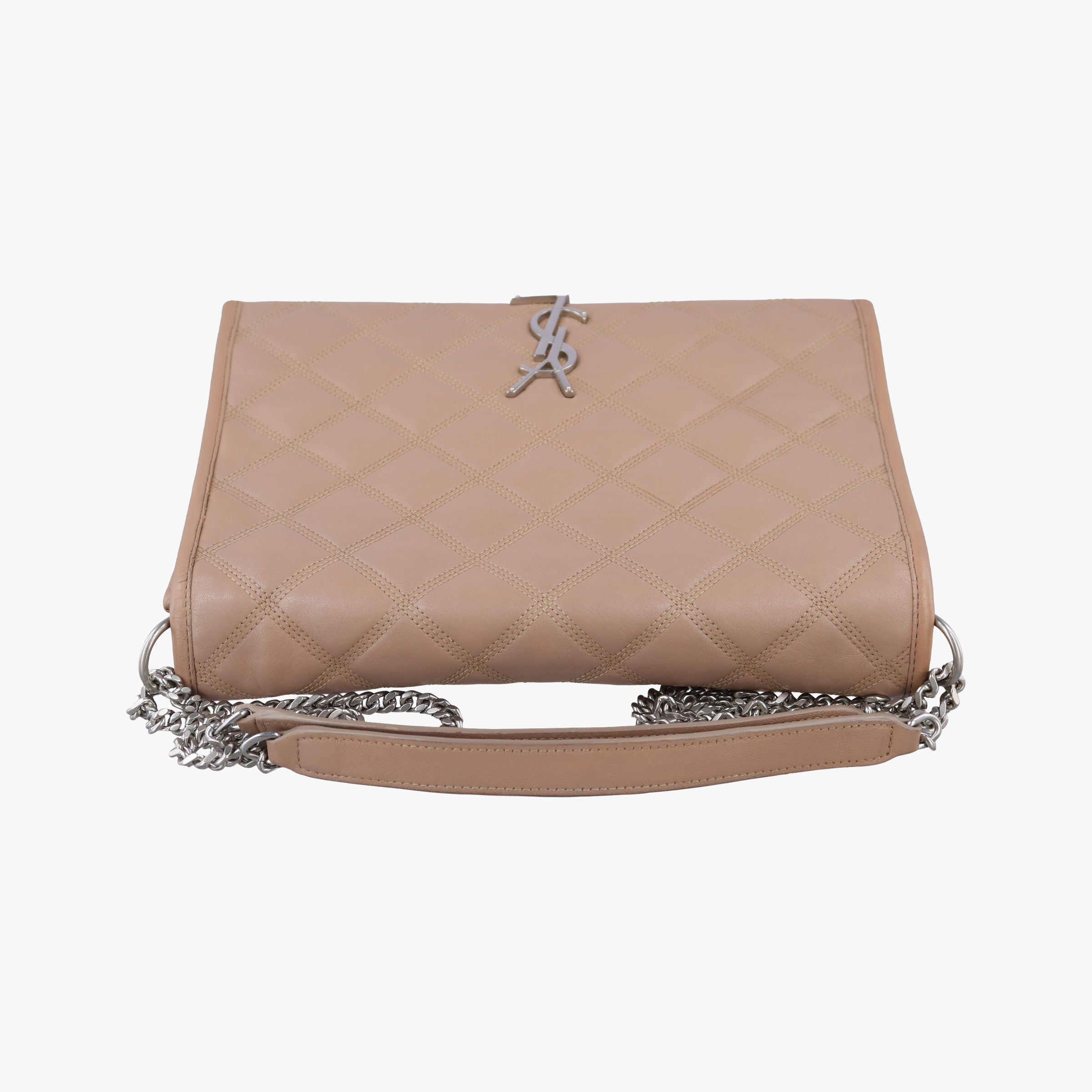 Pre-owned Yves Saint Laurent Paris Becky Camel Leather 579607 shoulderbag | stylenewstar
