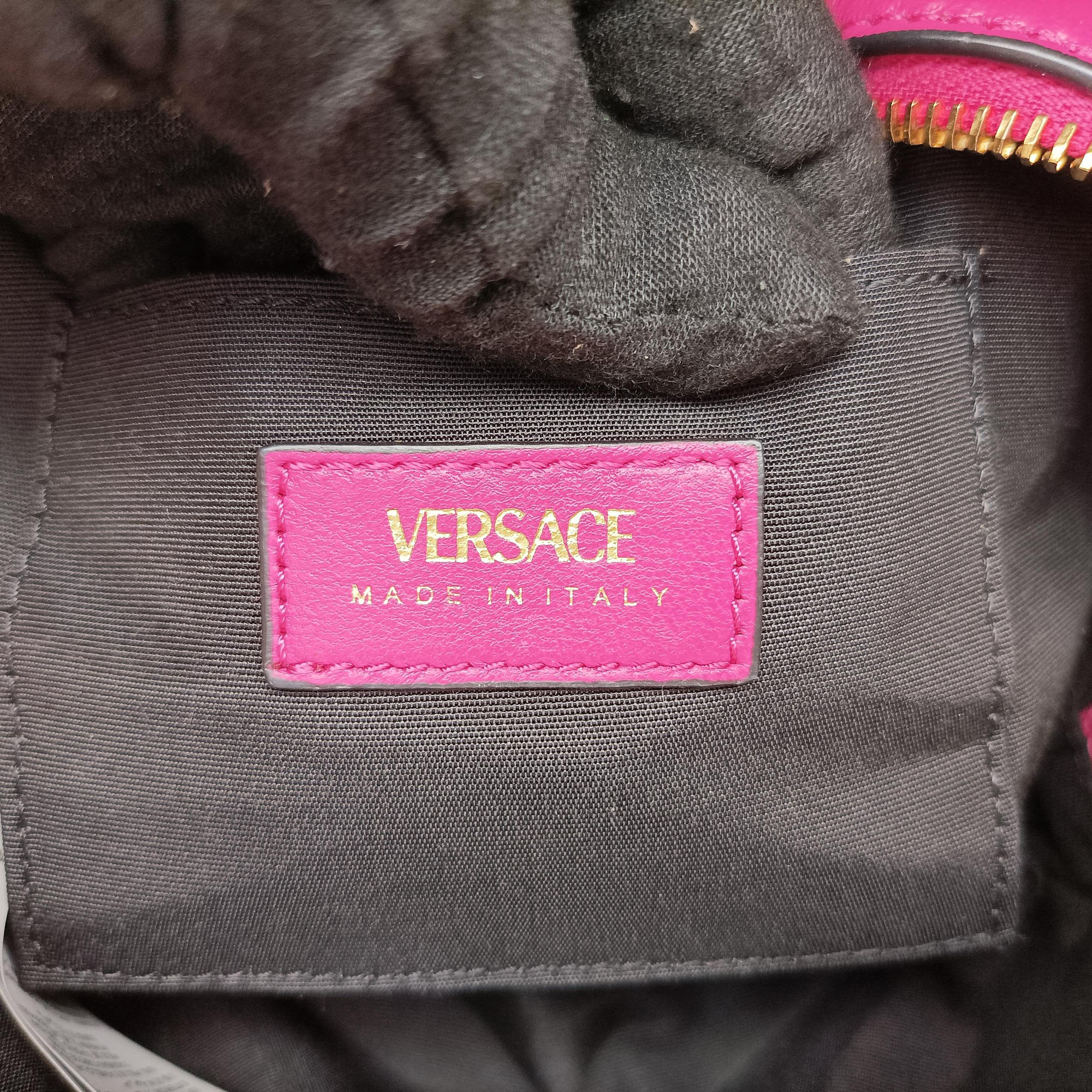 Pre-owned VERSACE La Medusa Camera Rose Leather  shoulderbag | stylenewstar