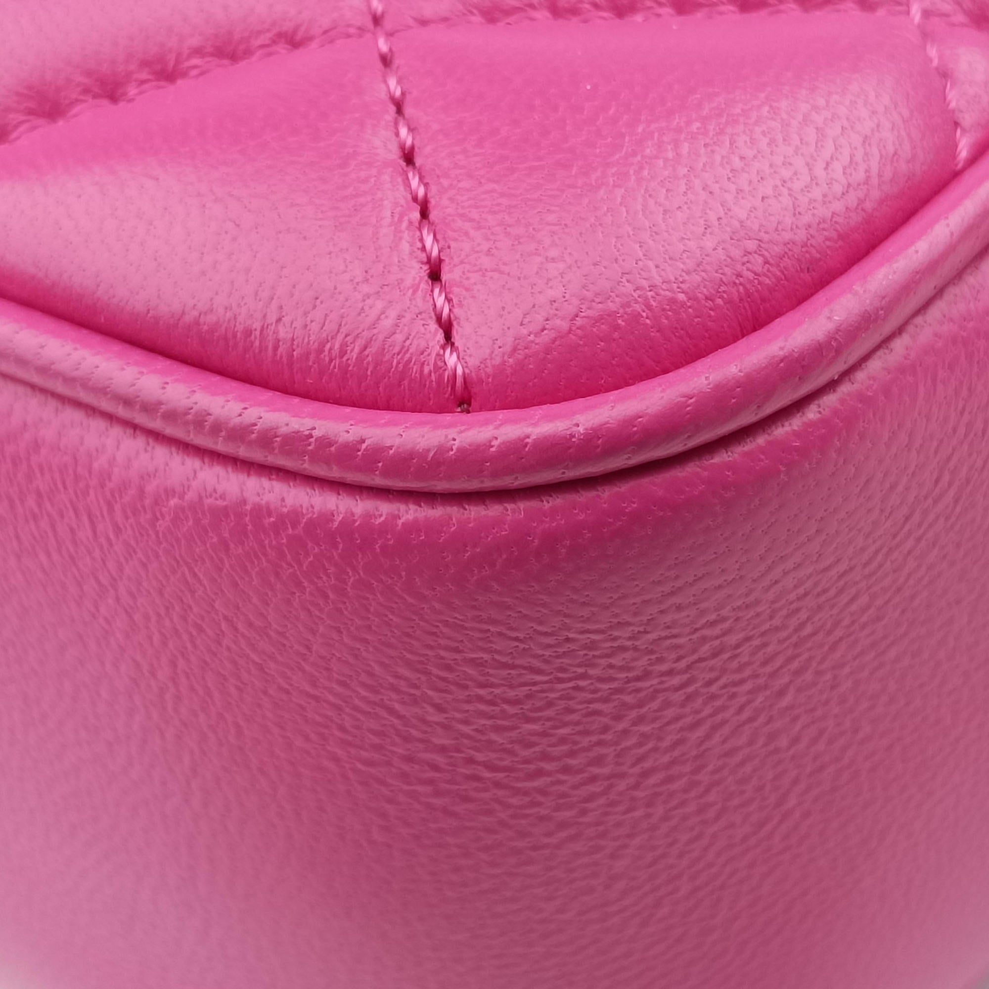 Pre-owned VERSACE La Medusa Camera Rose Leather  shoulderbag | stylenewstar