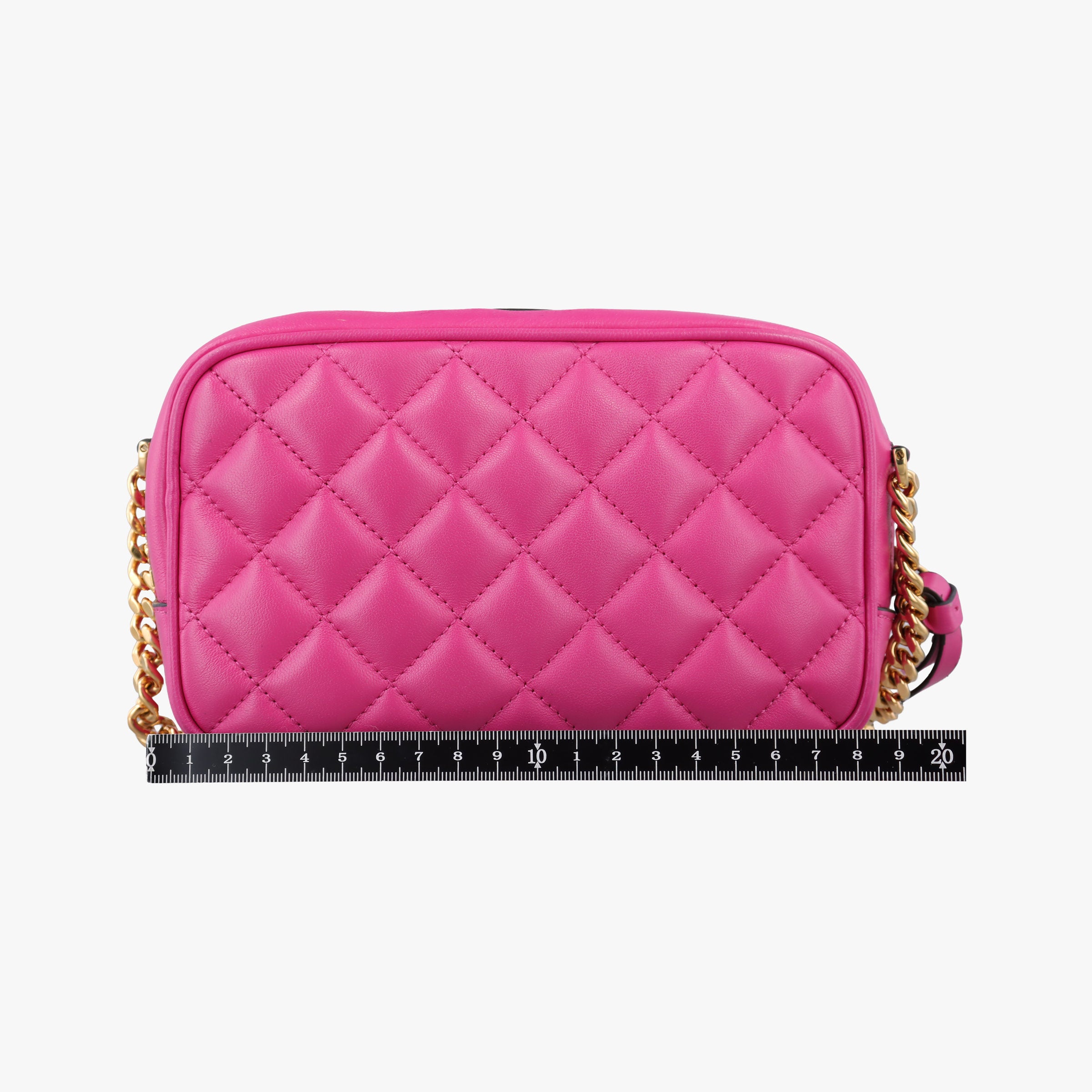 Pre-owned VERSACE La Medusa Camera Rose Leather  shoulderbag | stylenewstar